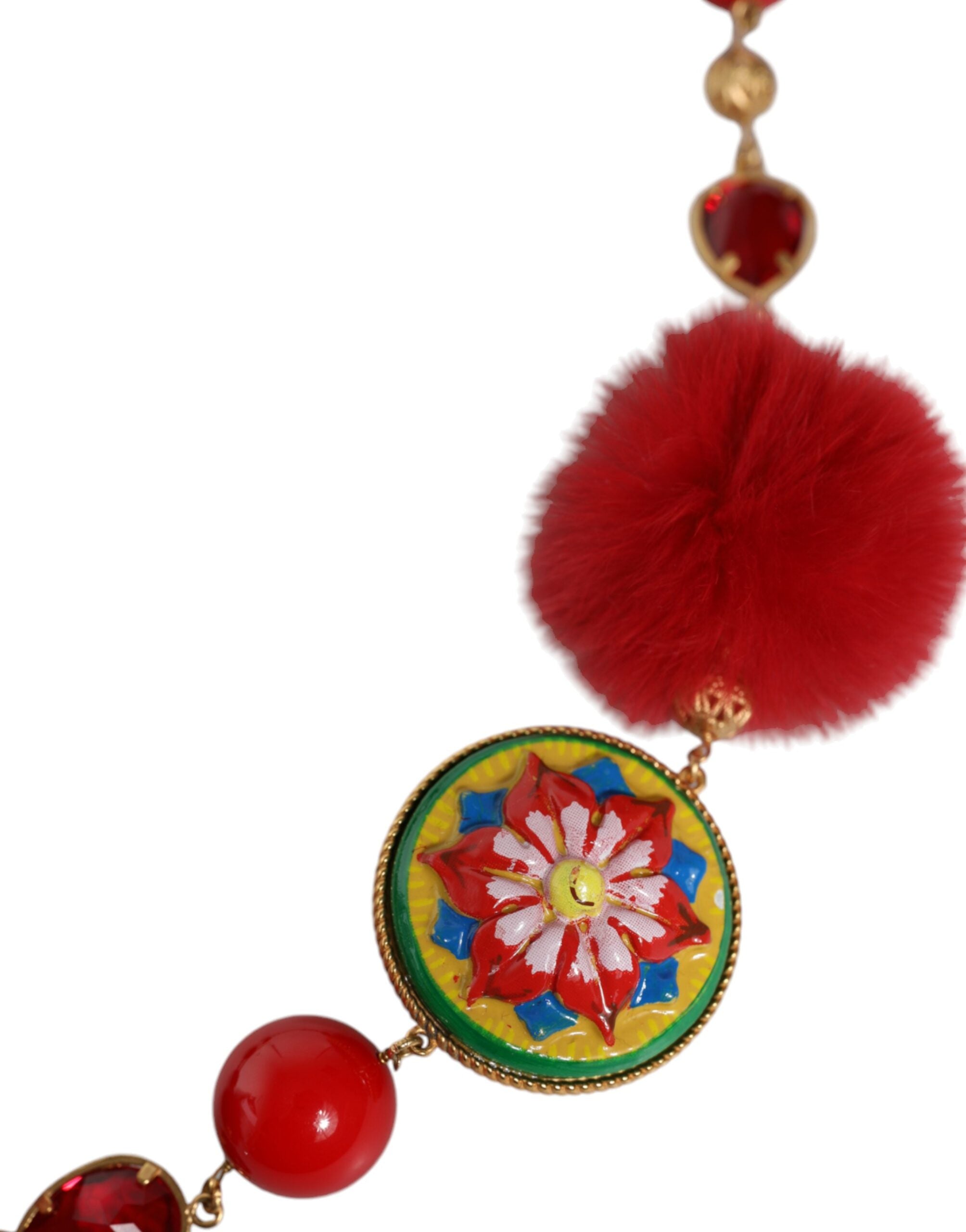 Cinturón Torero de piel roja, latón dorado y cristales de Dolce & Gabbana-3
