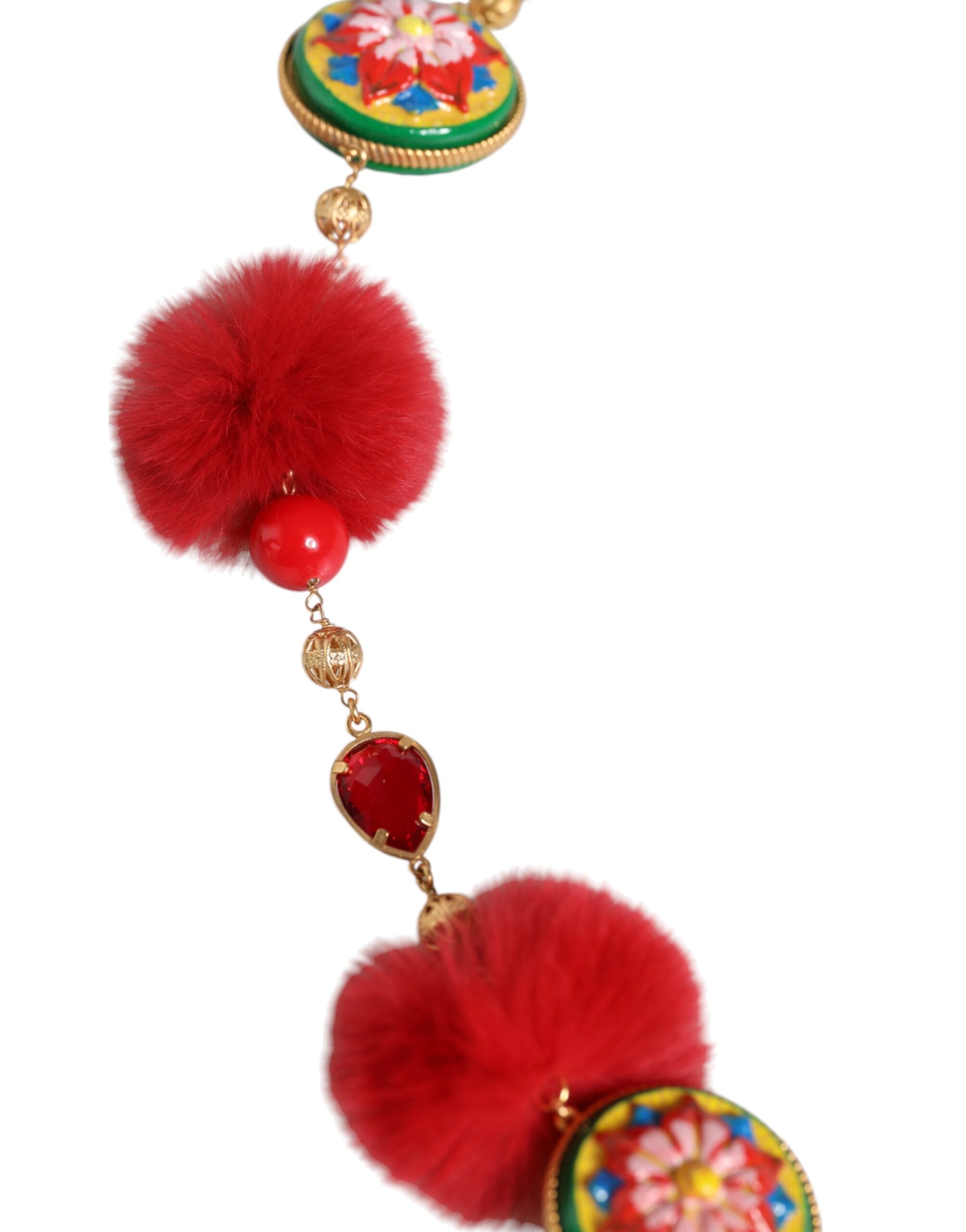 Cinturón Torero de piel roja, latón dorado y cristales de Dolce & Gabbana-4