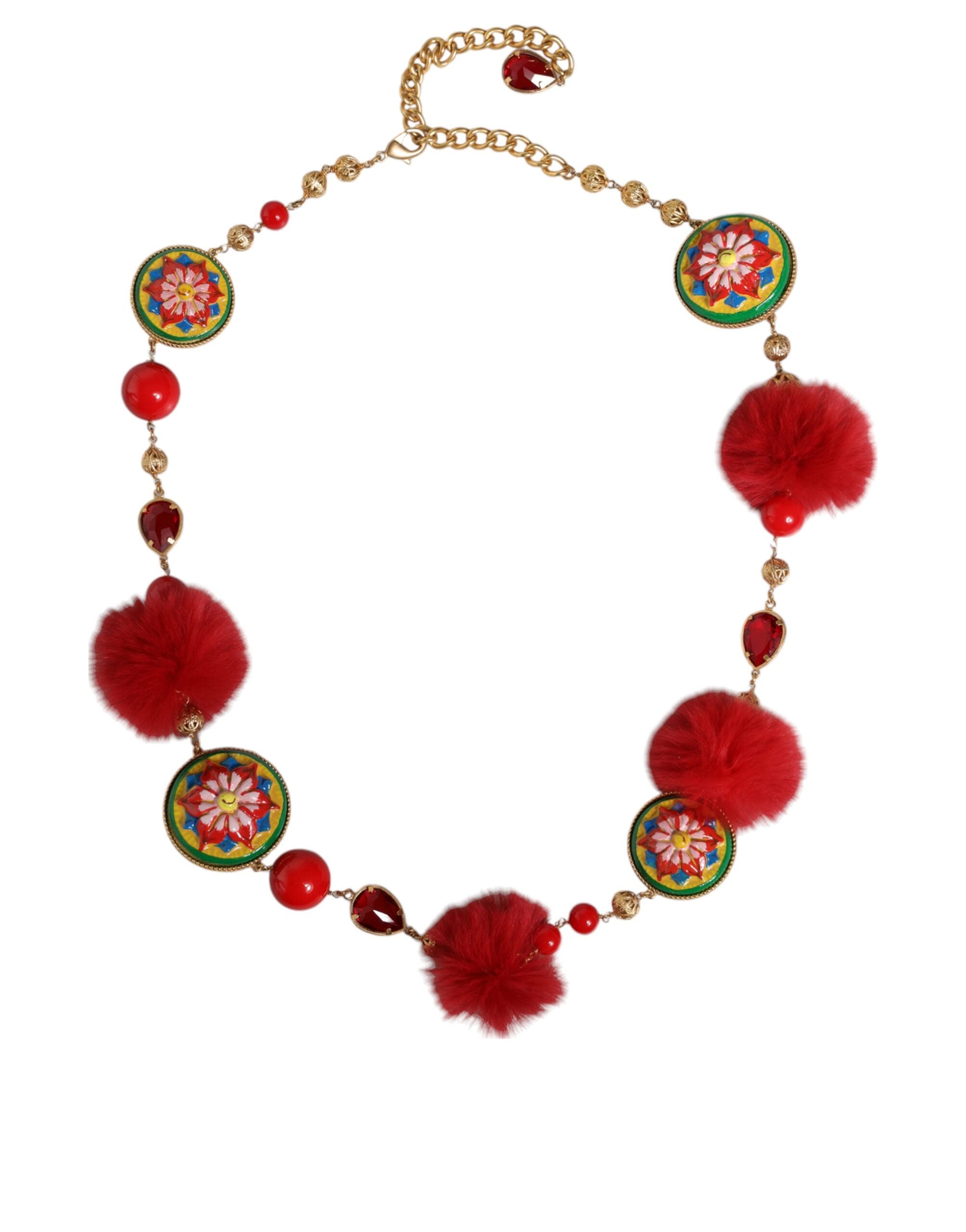 Cinturón Torero de piel roja, latón dorado y cristales de Dolce & Gabbana-6