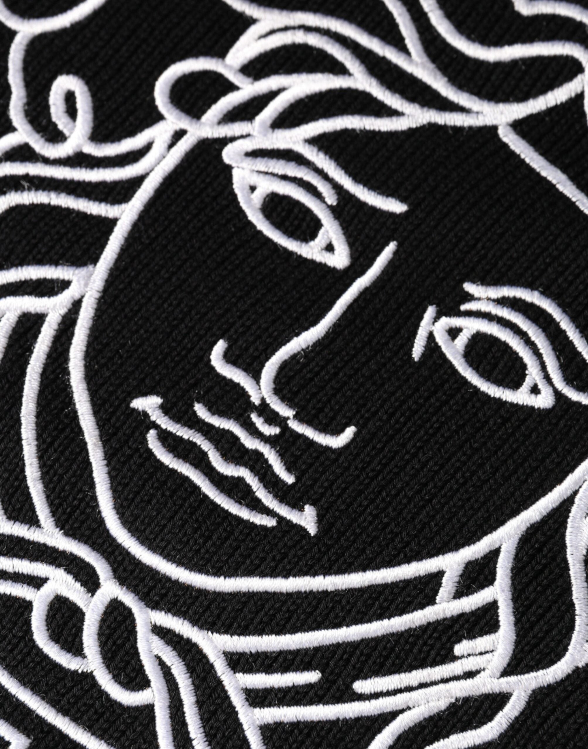 Versace black sweater with Medusa embroidery and round neck-5