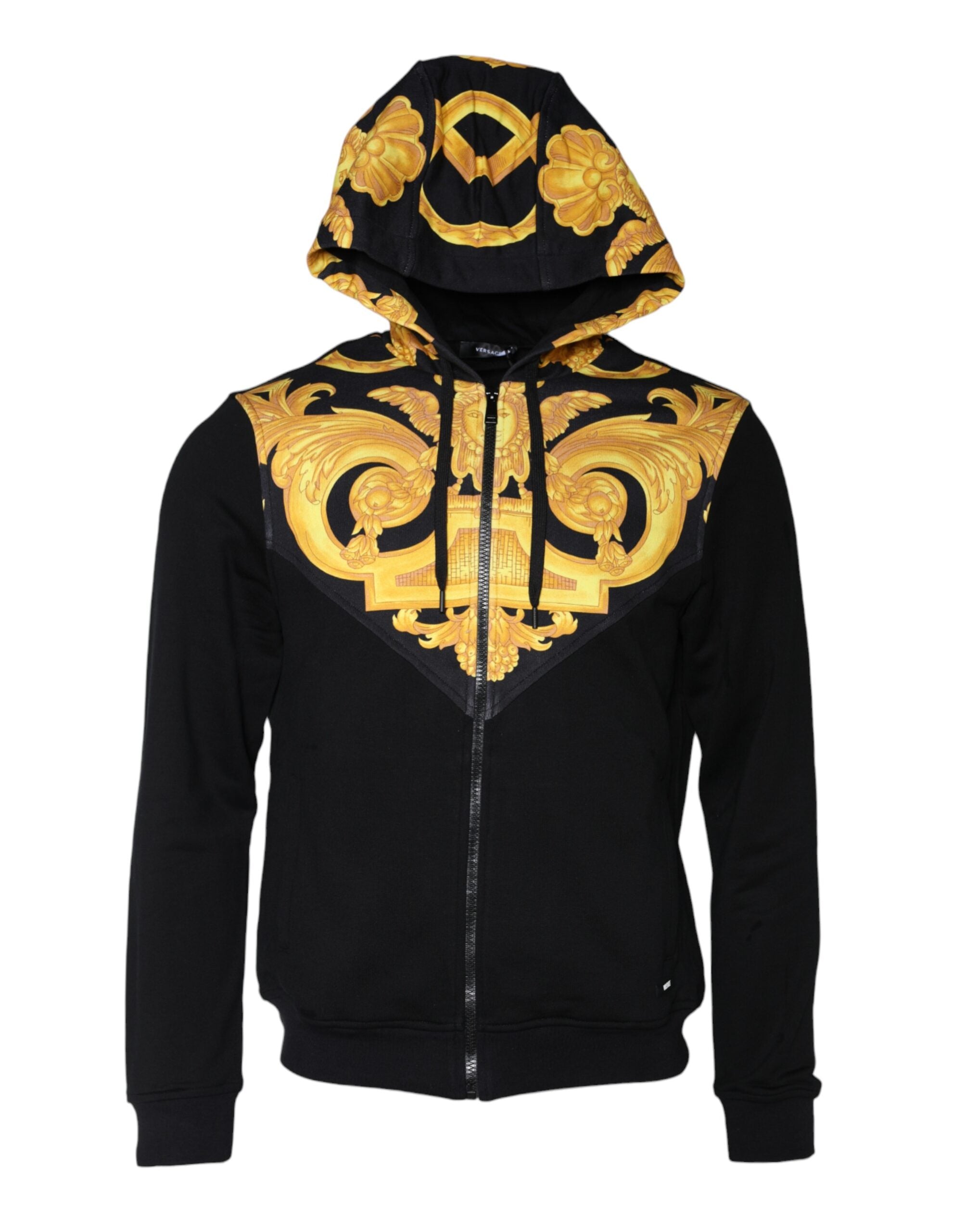 Versace Black Medusa Print Cotton Full Zip Hoodie Sweatshirt Sweater