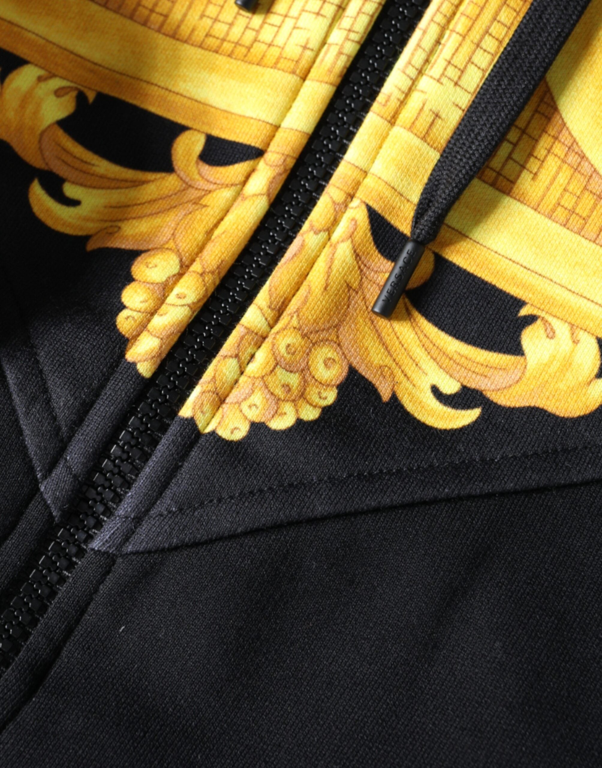 Versace Black Medusa Print Cotton Full Zip Hoodie Sweatshirt Sweater-5
