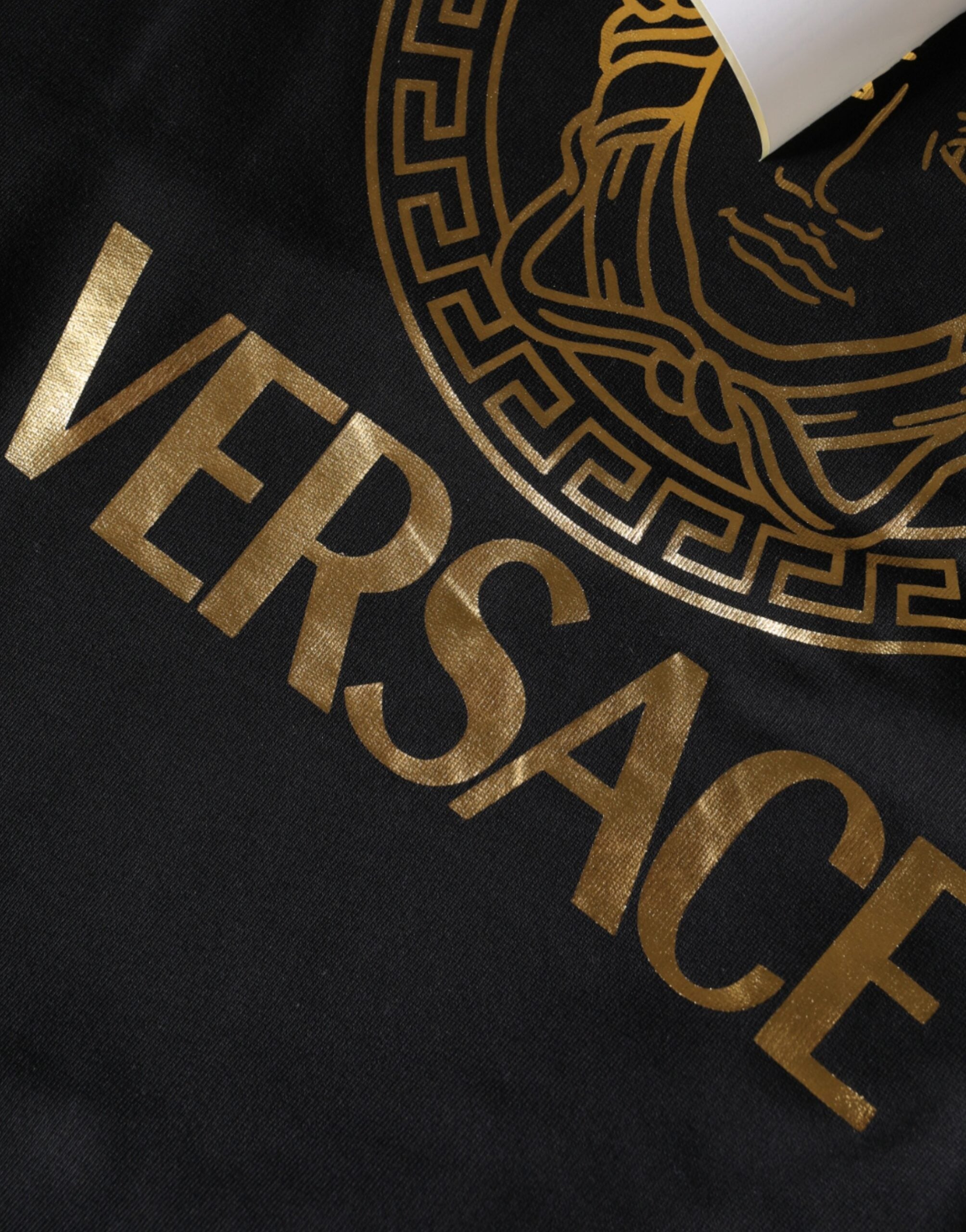 Versace Black Medusa Print Cotton Hoodie Pullover Sweatshirt-4