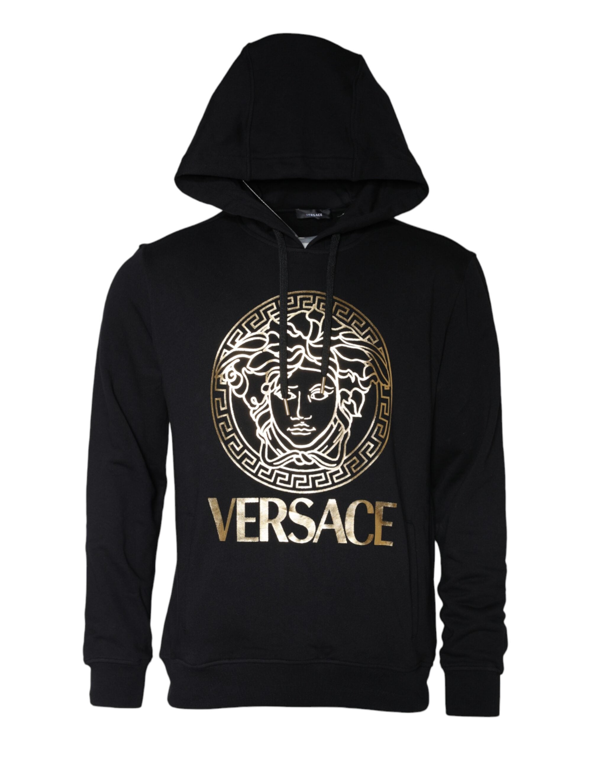 Versace Black Medusa Print Cotton Hoodie Pullover Sweatshirt-5