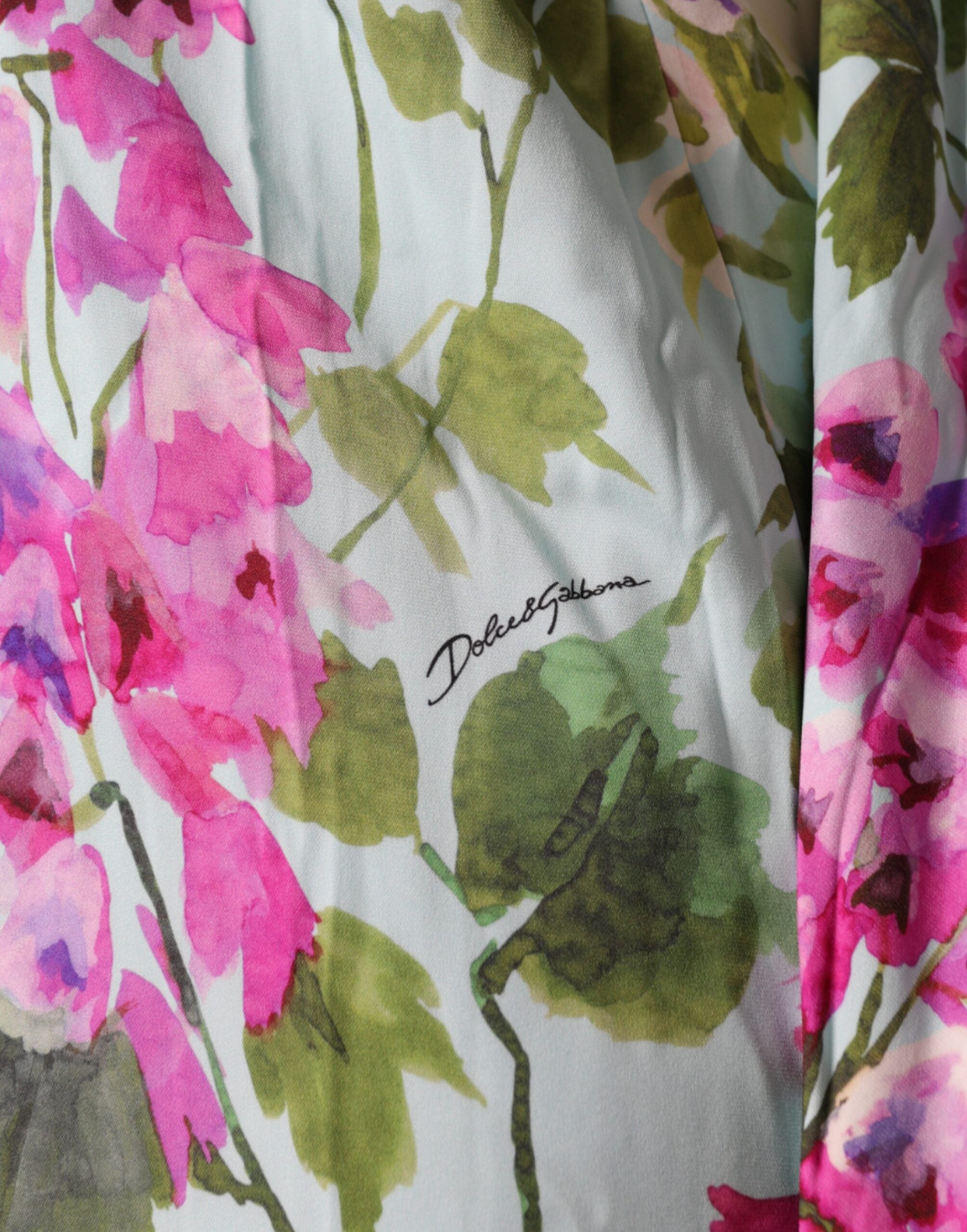 Dolce & Gabbana Multicolor Floral Silk Stretch Wrap Dress-6