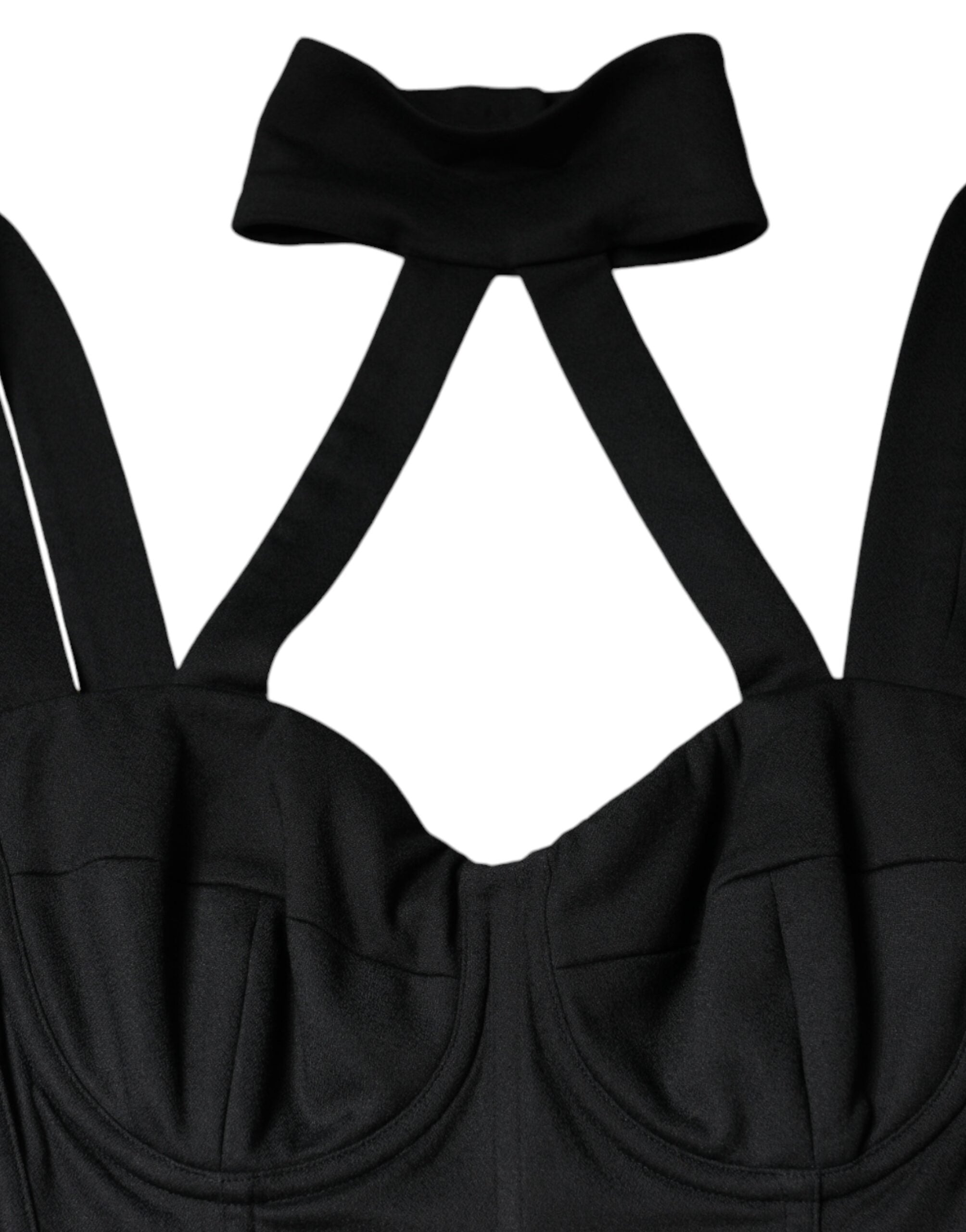 Dolce & Gabbana Schwarzes ausgeschnittenes ärmelloses Bodycon-Minikleid-6
