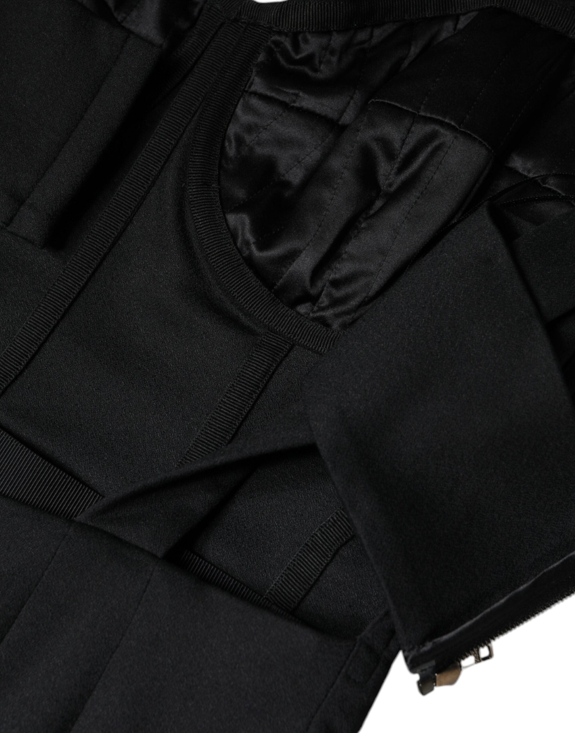 Dolce & Gabbana Schwarzes ausgeschnittenes ärmelloses Bodycon-Minikleid-8