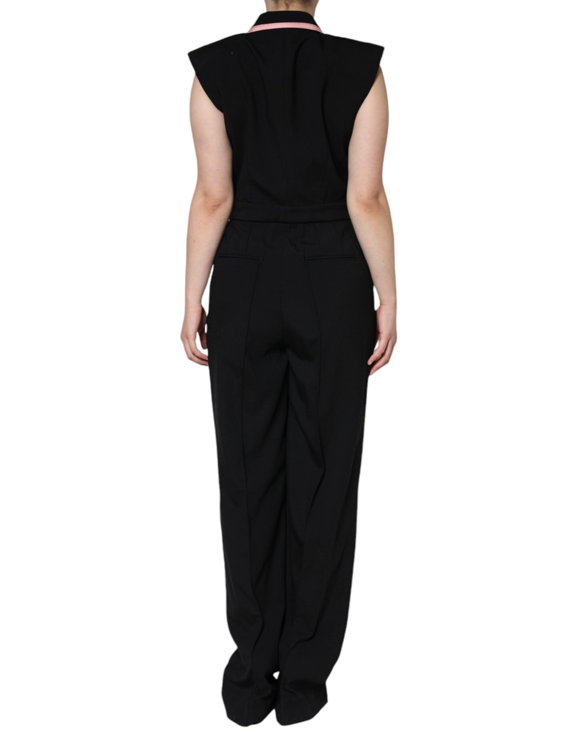 Vestido mono negro sin mangas de Dolce & Gabbana en mezcla de lana-4