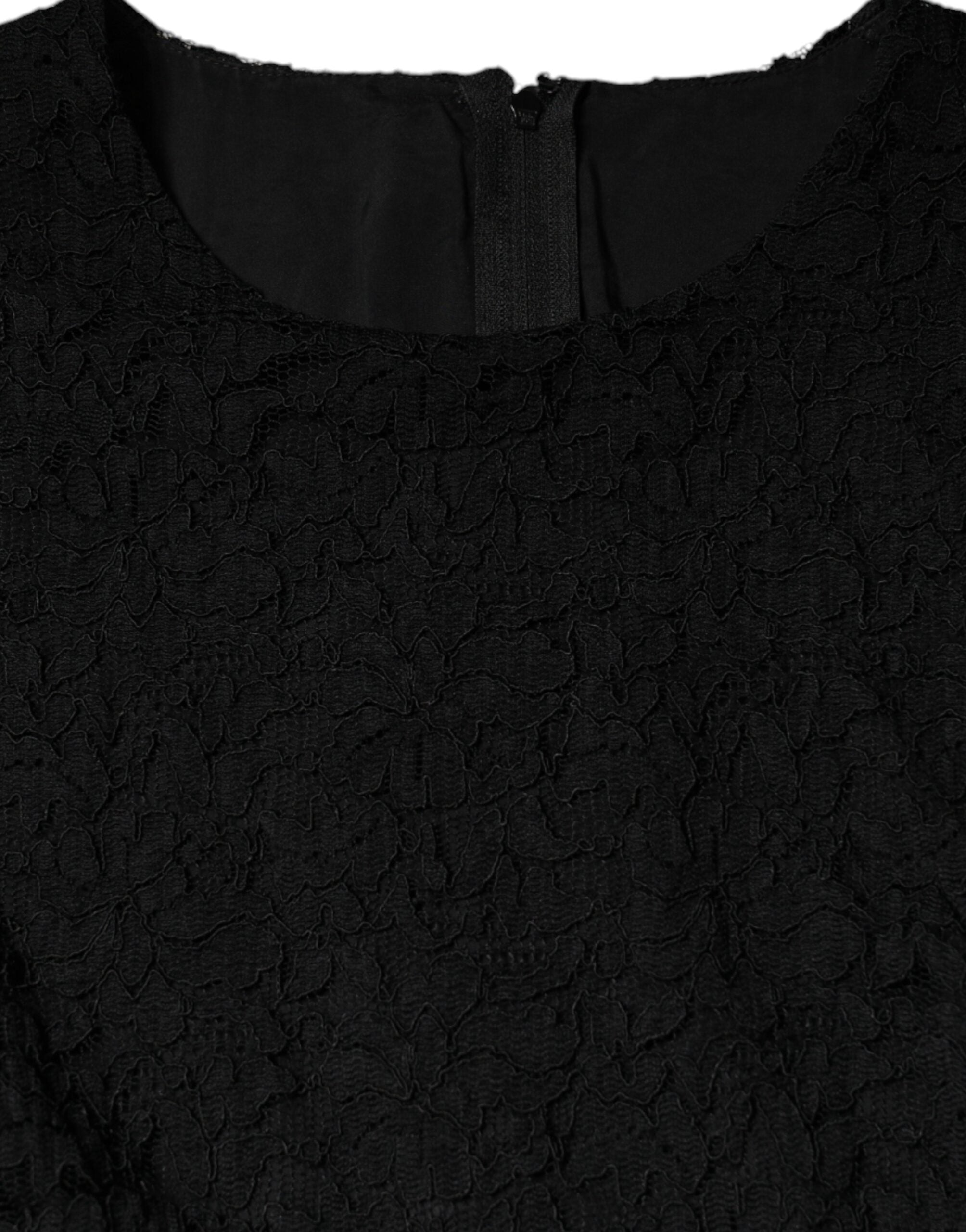 Vestido tubo de algodón negro de Dolce & Gabbana hasta la rodilla-6