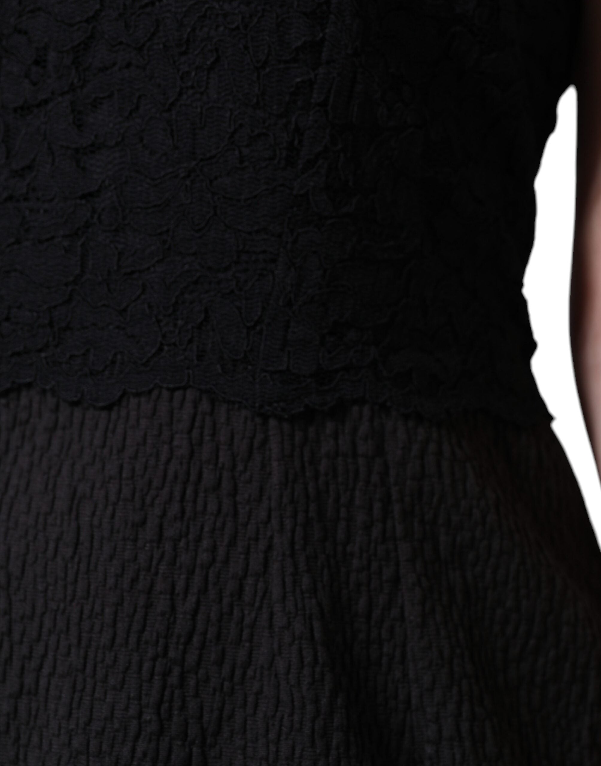 Vestido tubo de algodón negro de Dolce & Gabbana hasta la rodilla-7