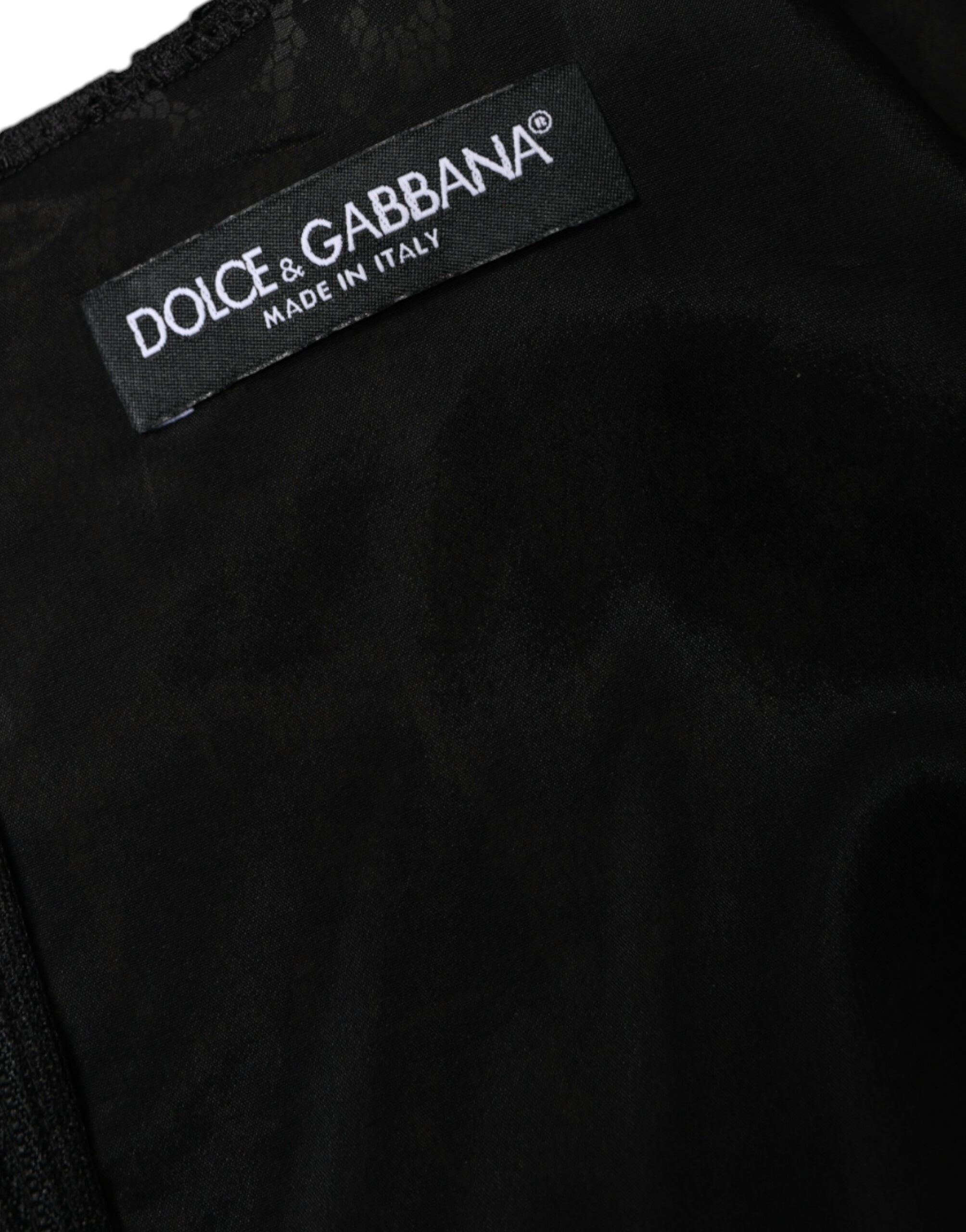 Dolce & Gabbana Black floral sleeveless lace mini dress-6
