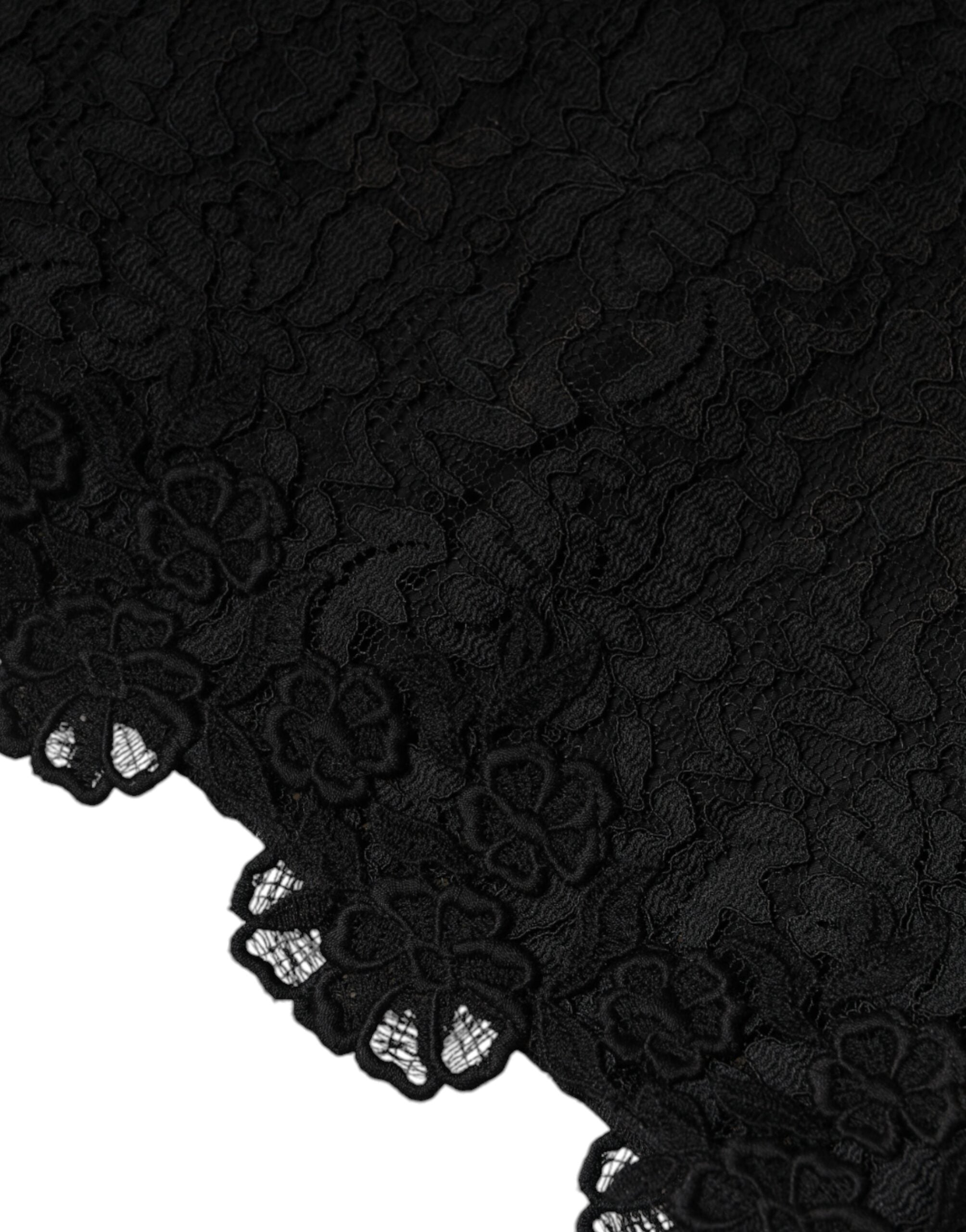 Dolce & Gabbana Black floral sleeveless lace mini dress-7