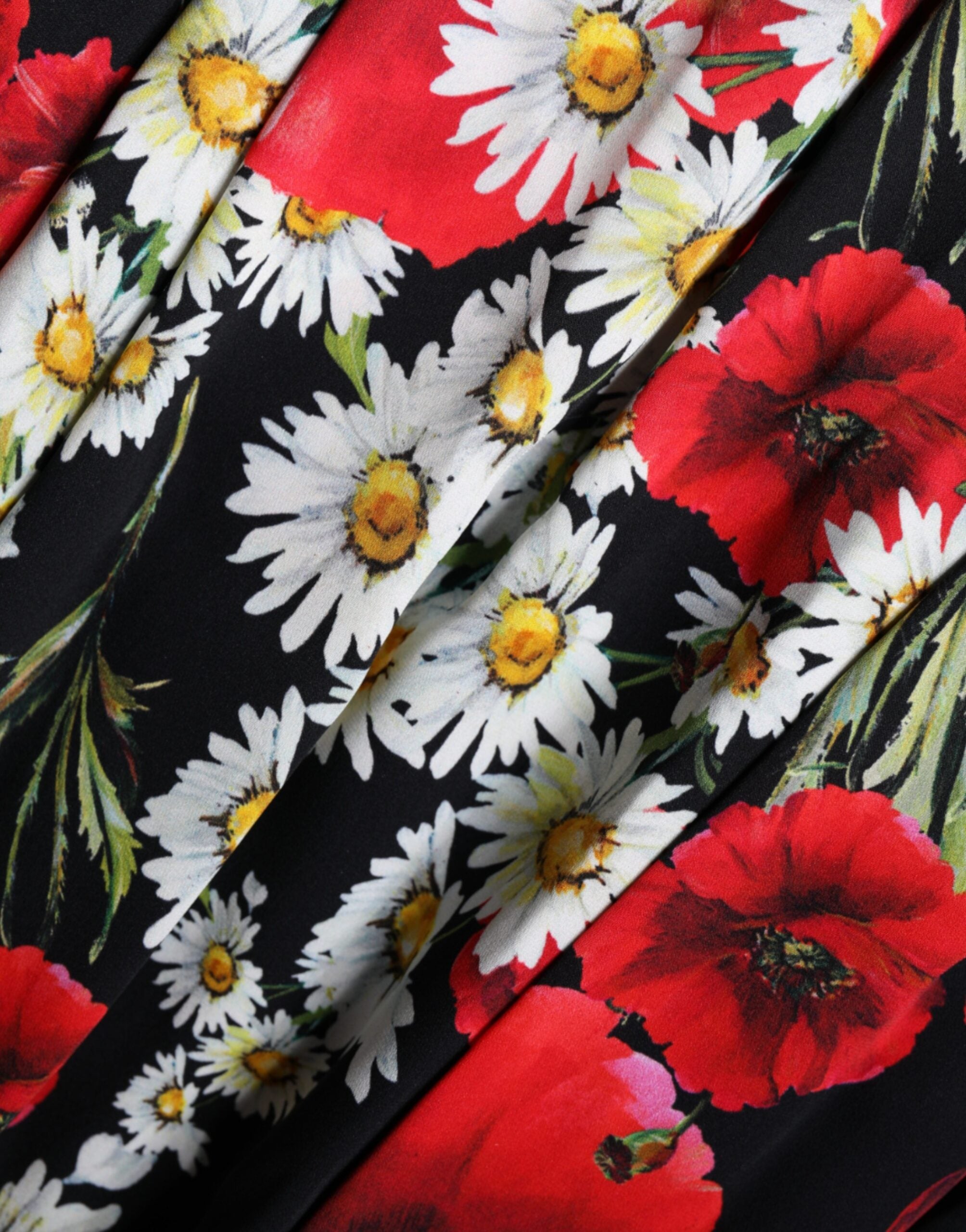Dolce & Gabbana Black floral sleeveless long silk dress-6