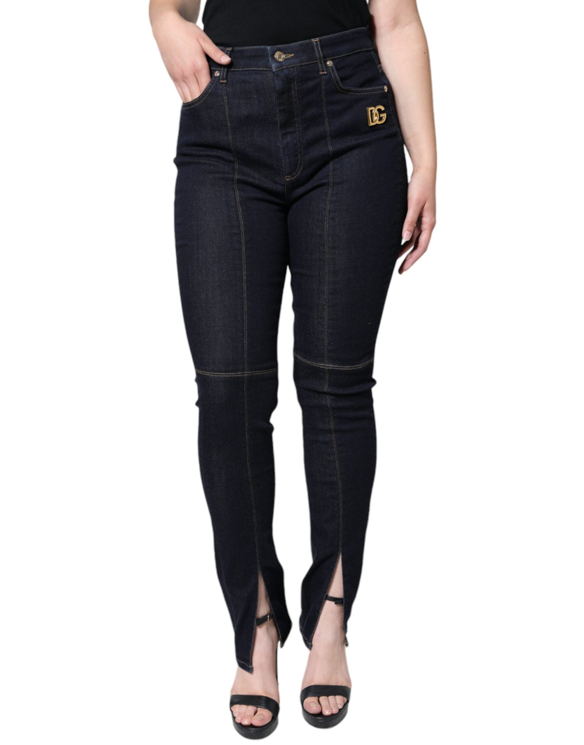 Dolce & Gabbana Black Skinny Denim Jeans in a Cotton Blend-2