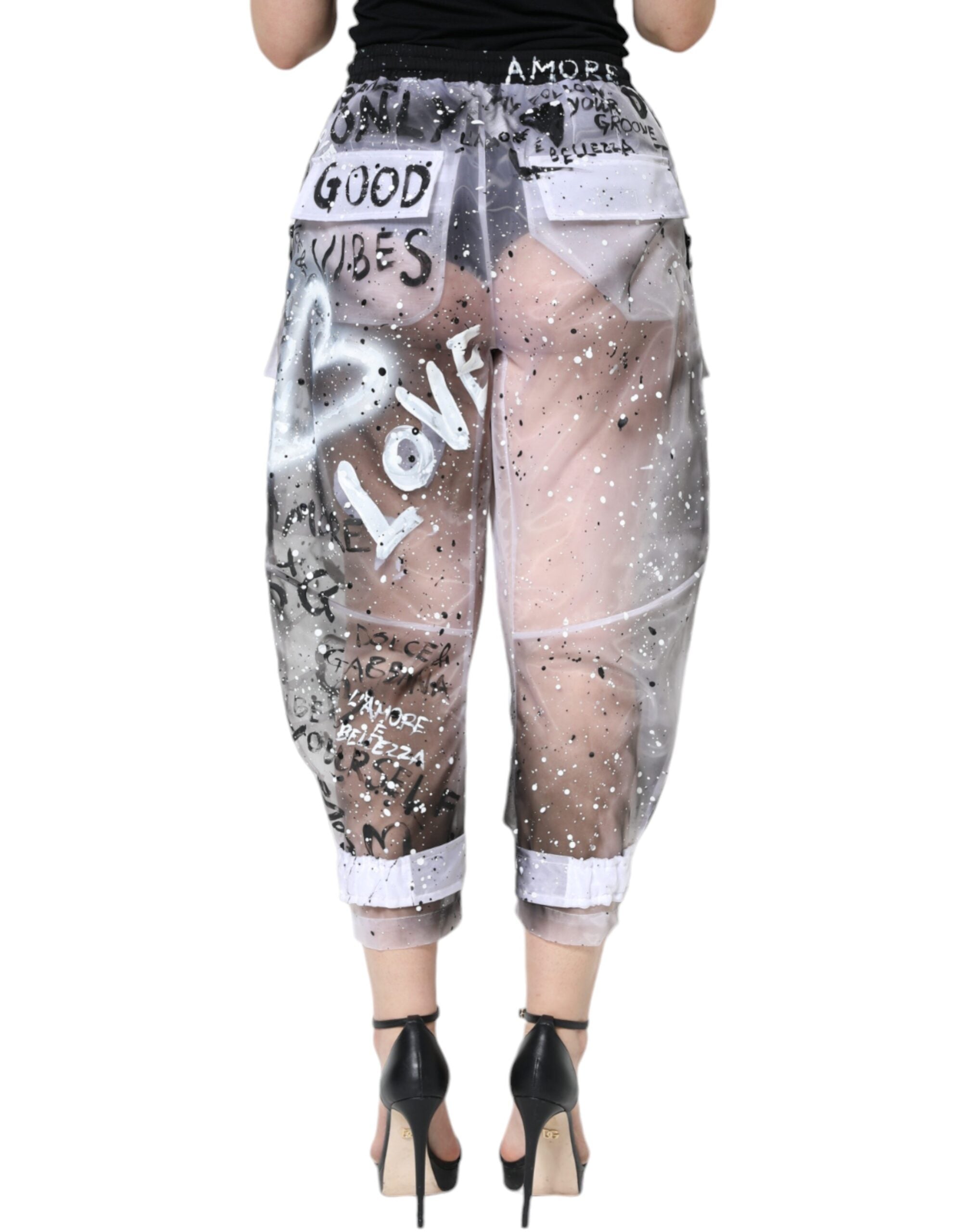 Pantalones cargo cortos con logo transparente en blanco de Dolce & Gabbana-4