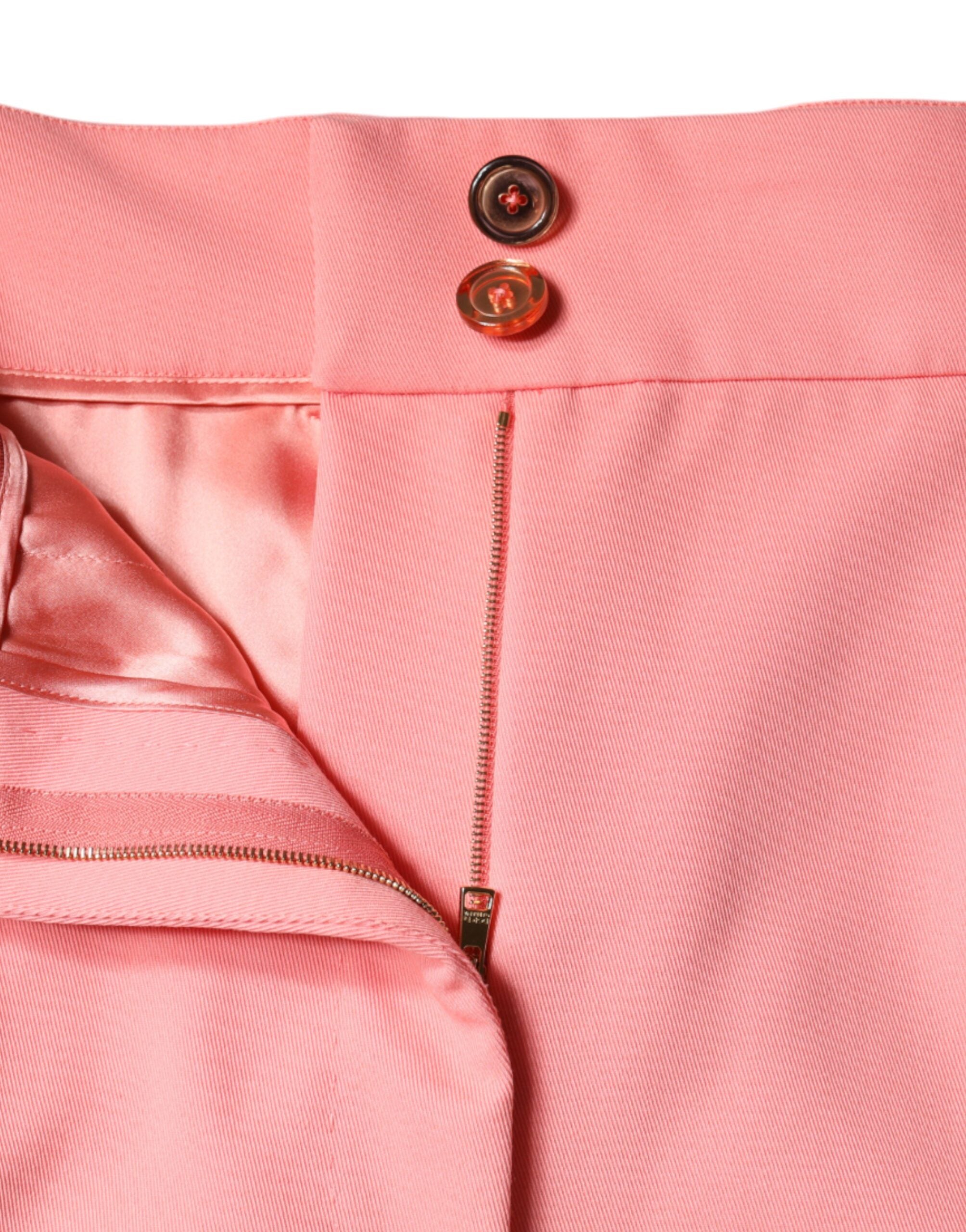 Dolce & Gabbana pink polyester trousers with a high waist and tapered leg-5