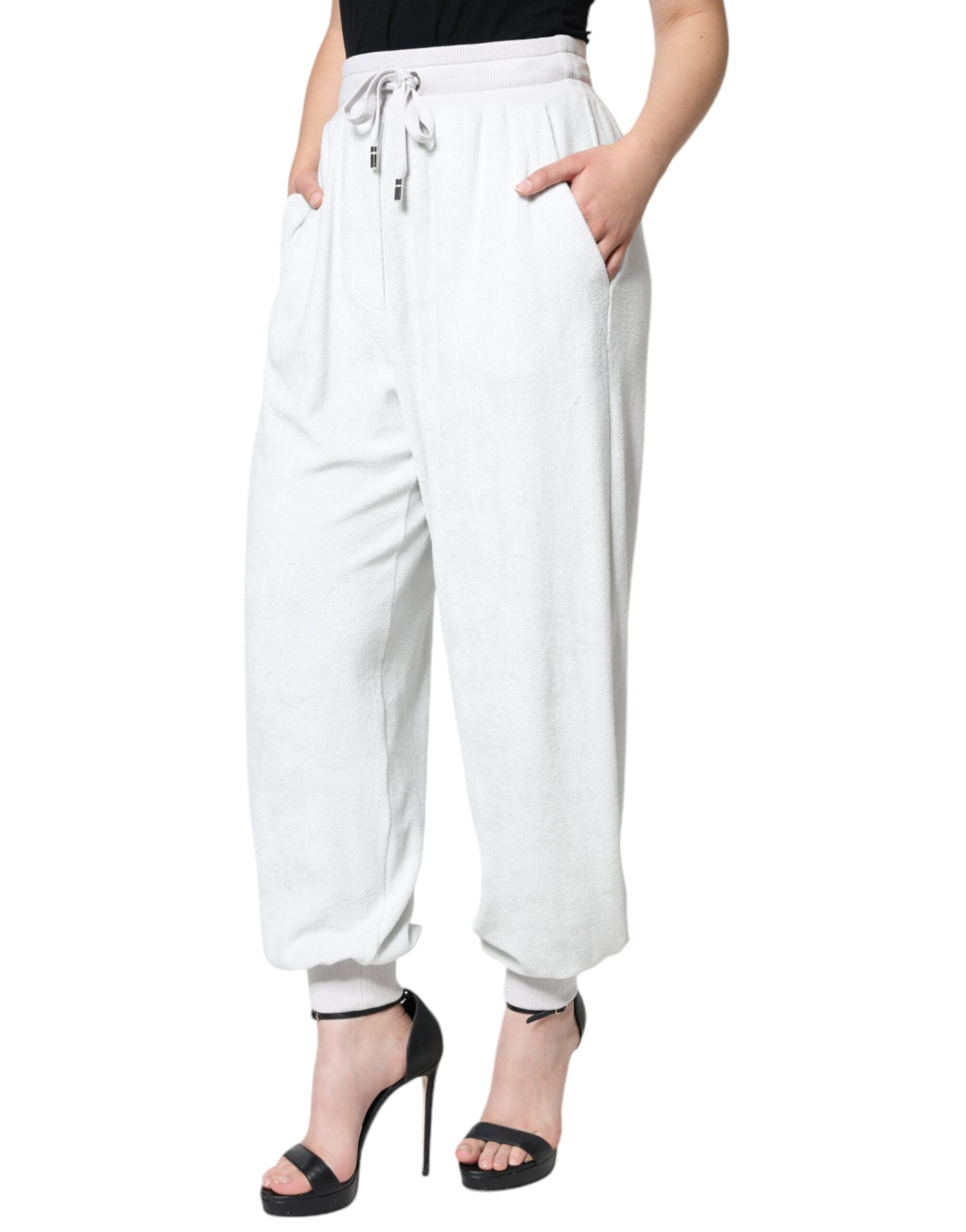 Dolce & Gabbana White Nylon Jogger Sweatpants-3