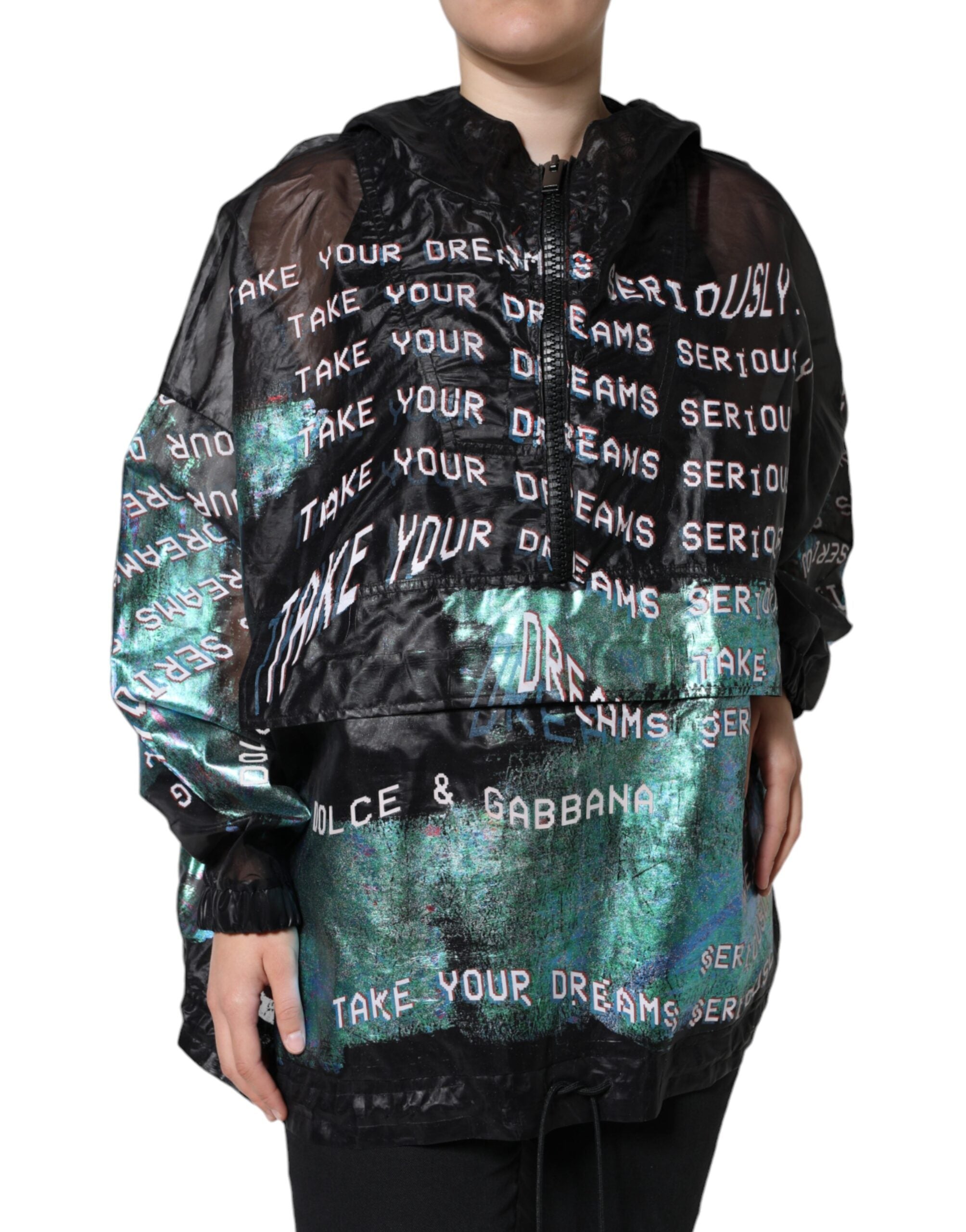 Dolce & Gabbana Multicolor Print Hooded Sweatshirt Pullover-1