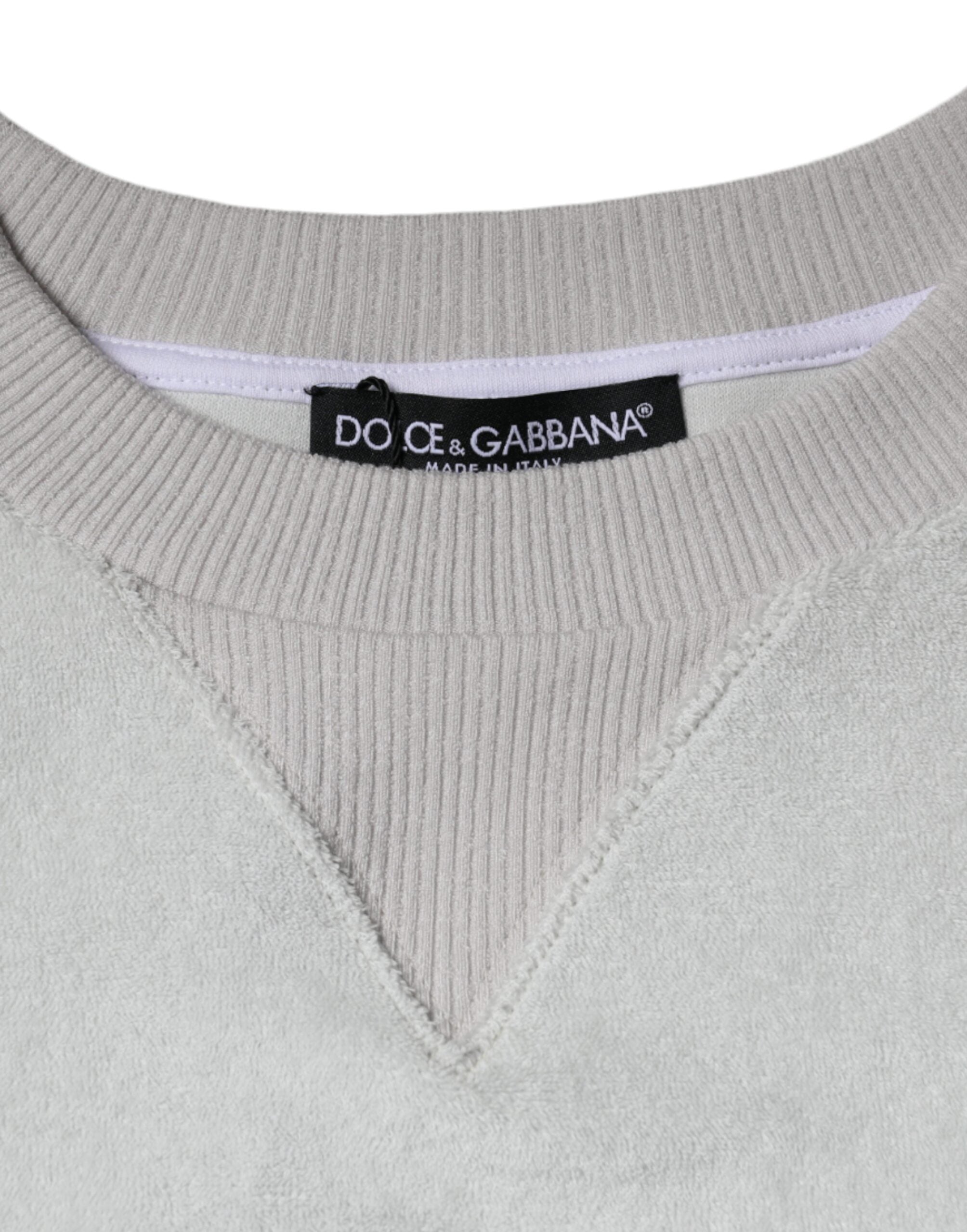 Dolce & Gabbana Weißer Nylon-Stretch-Pullover mit Rundhalsausschnitt-7