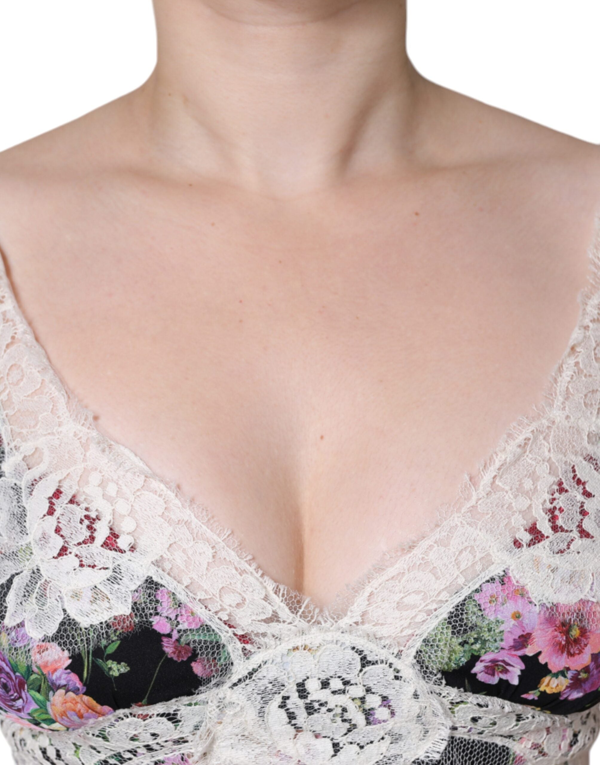Dolce & Gabbana Schwarzes Blusentop mit floraler Spitze und kurzen Ärmeln-5