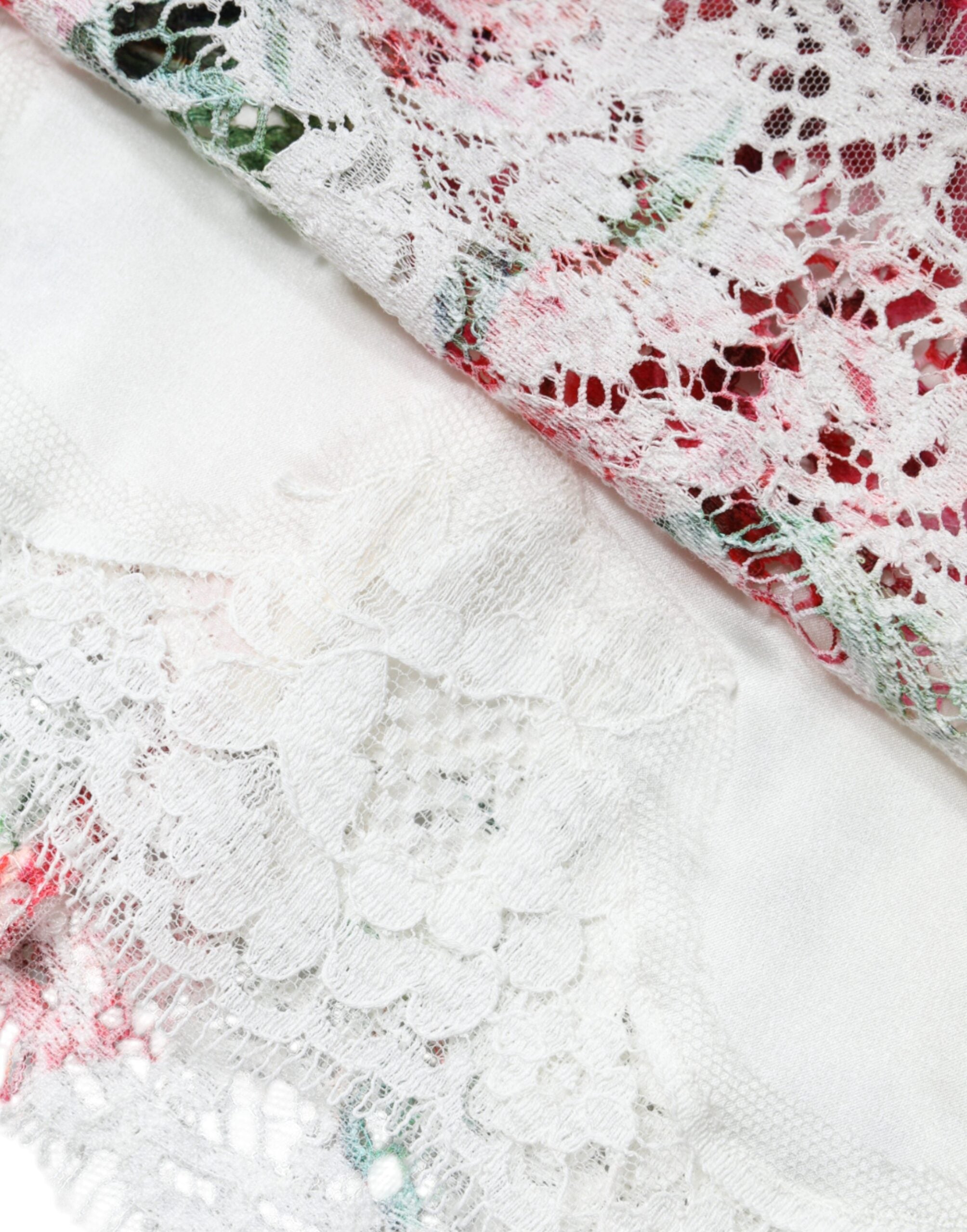 Dolce & Gabbana White Peony Lace Short Sleeve Blouse Top-8