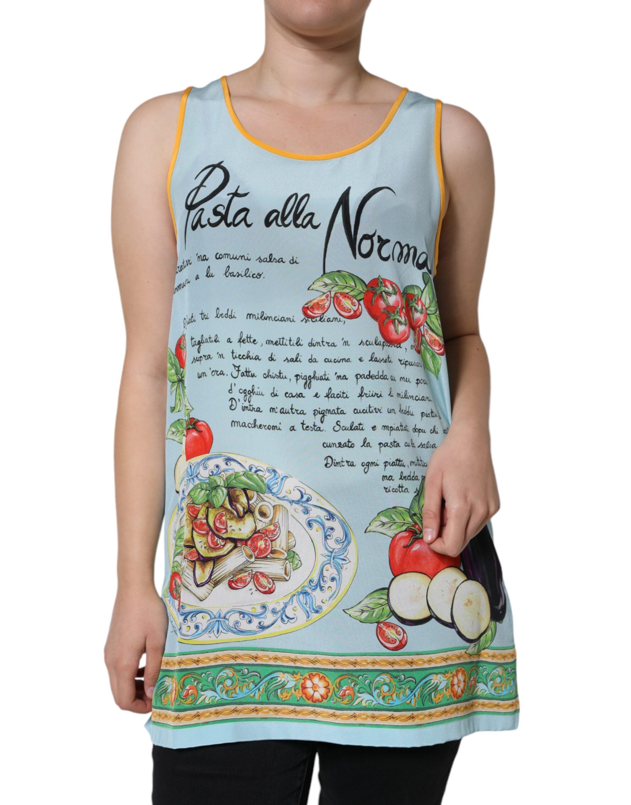 Dolce & Gabbana Camiseta sin mangas con estampado de pasta Alla Norma multicolor-2