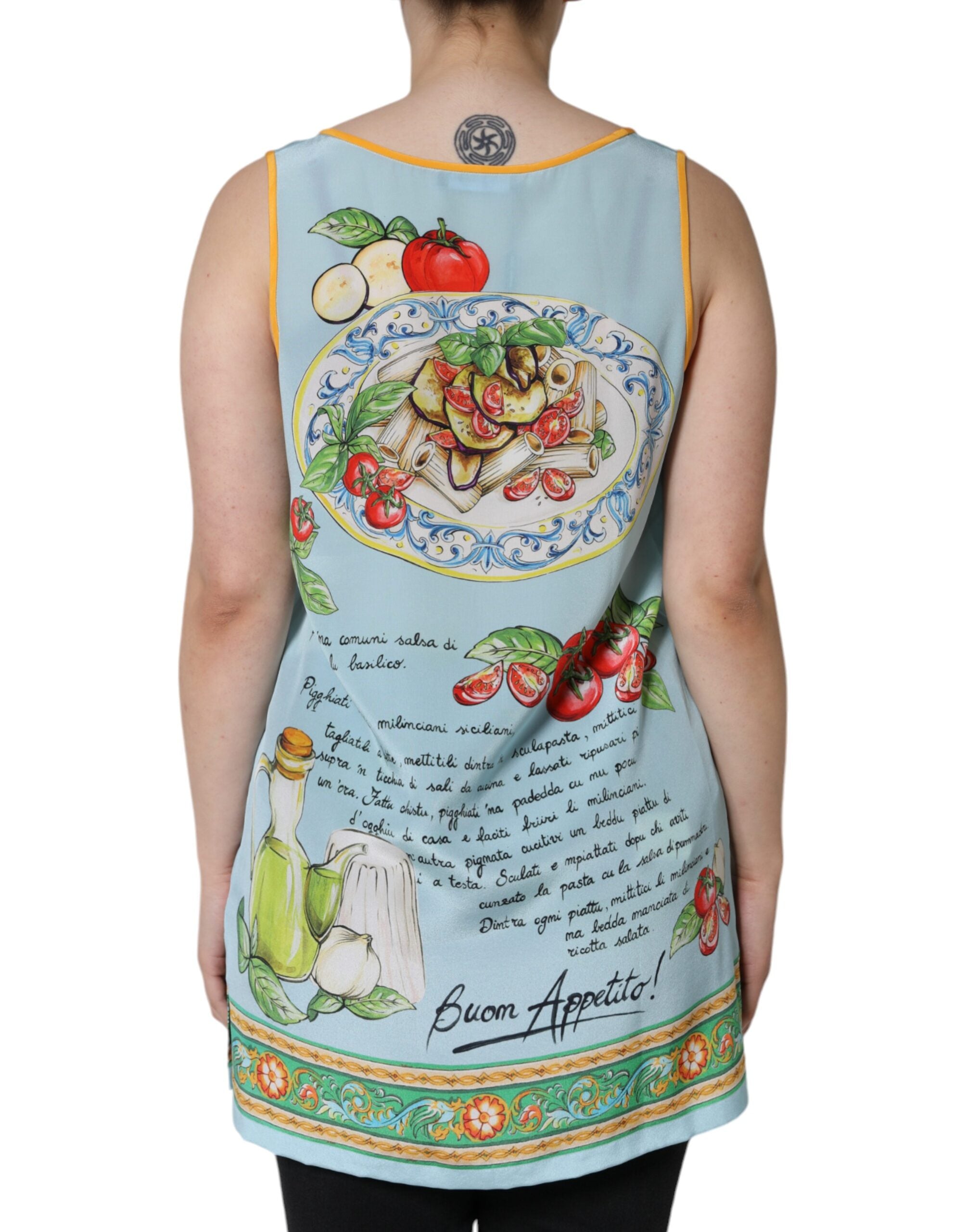 Dolce & Gabbana Camiseta sin mangas con estampado de pasta Alla Norma multicolor-4