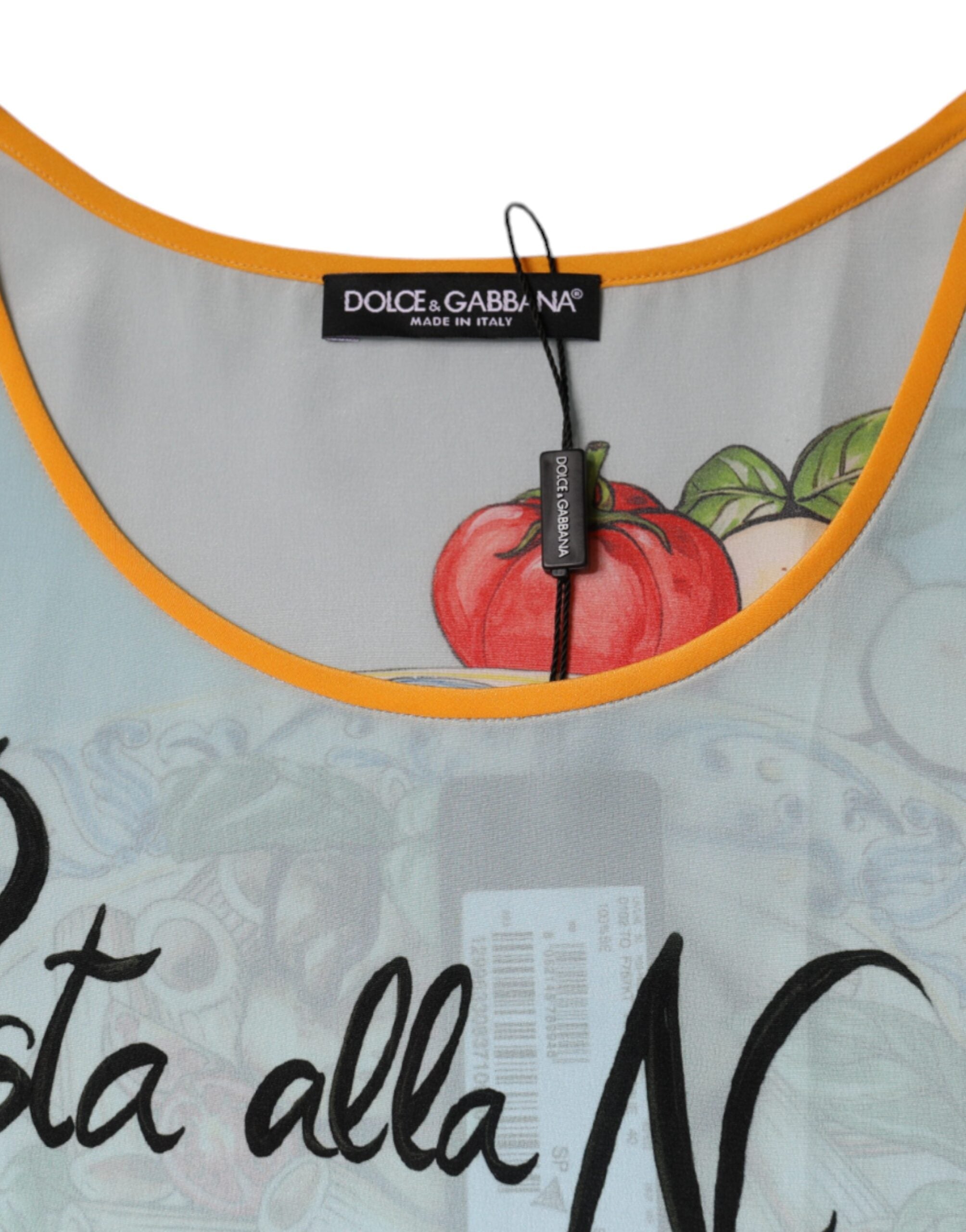 Dolce & Gabbana Camiseta sin mangas con estampado de pasta Alla Norma multicolor-7