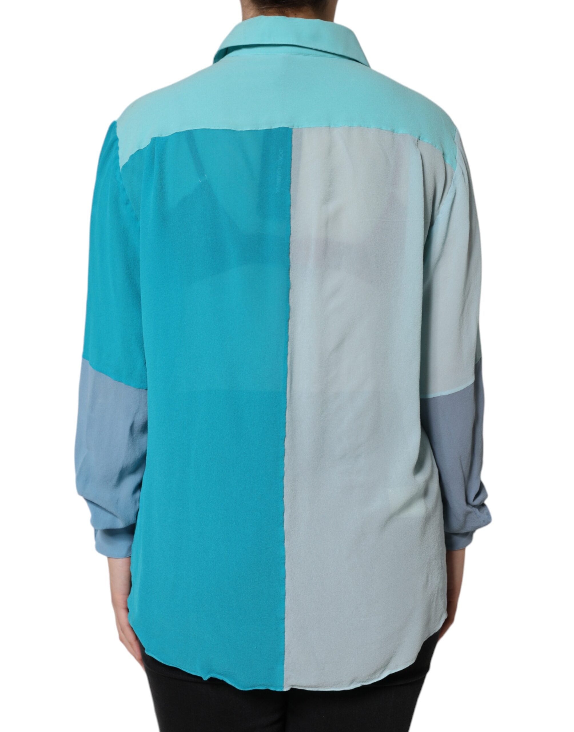 Dolce & Gabbana Multicolor Langarm-Knopfbluse Top-4