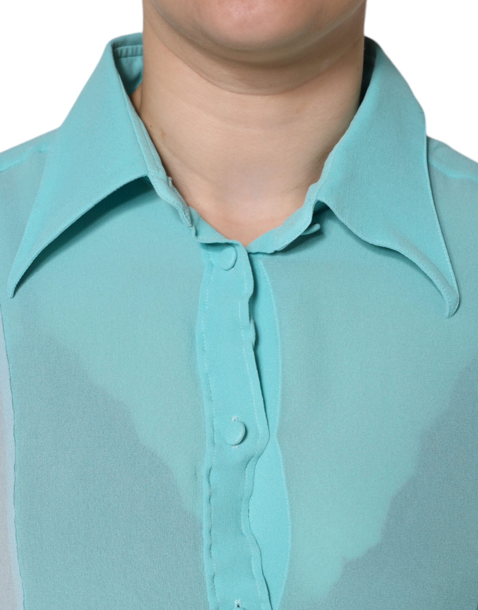 Dolce & Gabbana Multicolor Langarm-Knopfbluse Top-5