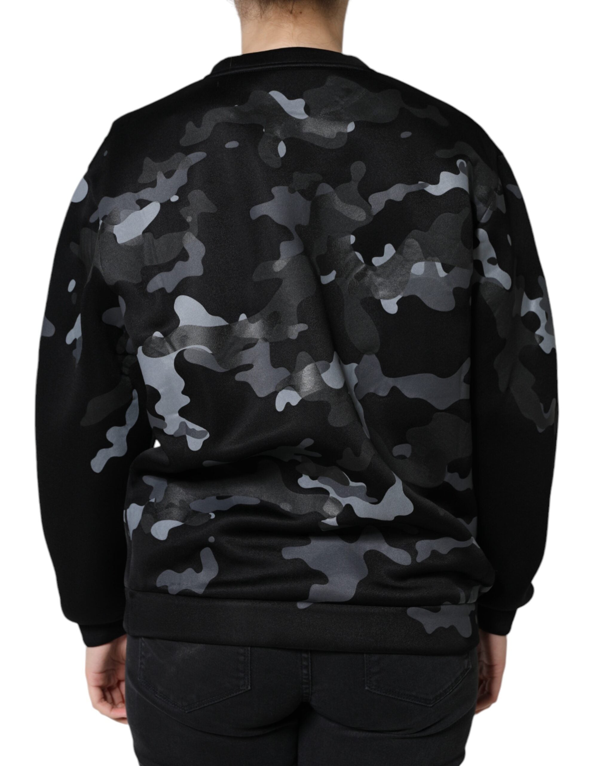 Sudadera con cuello redondo y estampado de camuflaje negro de Dolce & Gabbana-4