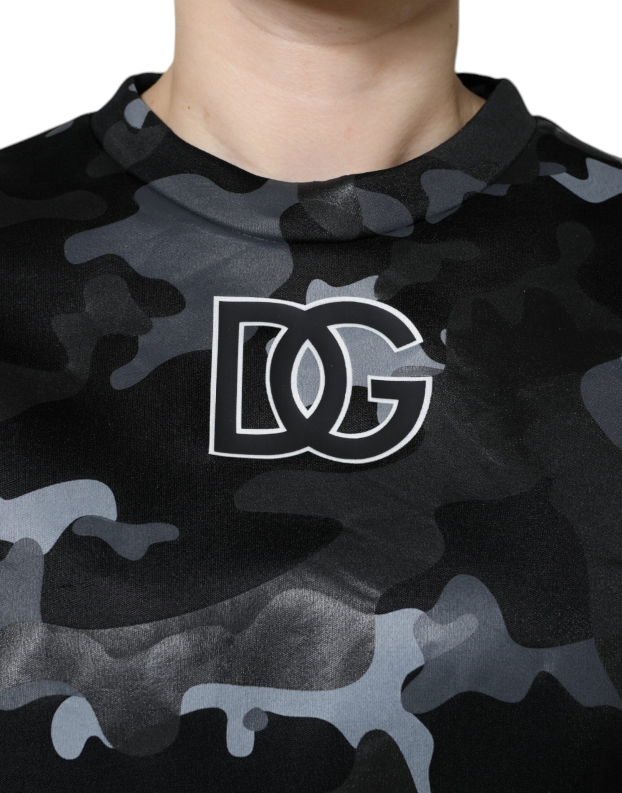 Sudadera con cuello redondo y estampado de camuflaje negro de Dolce & Gabbana-5