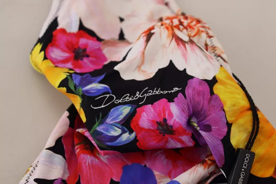 Dolce & Gabbana Black Floral Print Swimsuit Bikini Bottom Swimwear-7