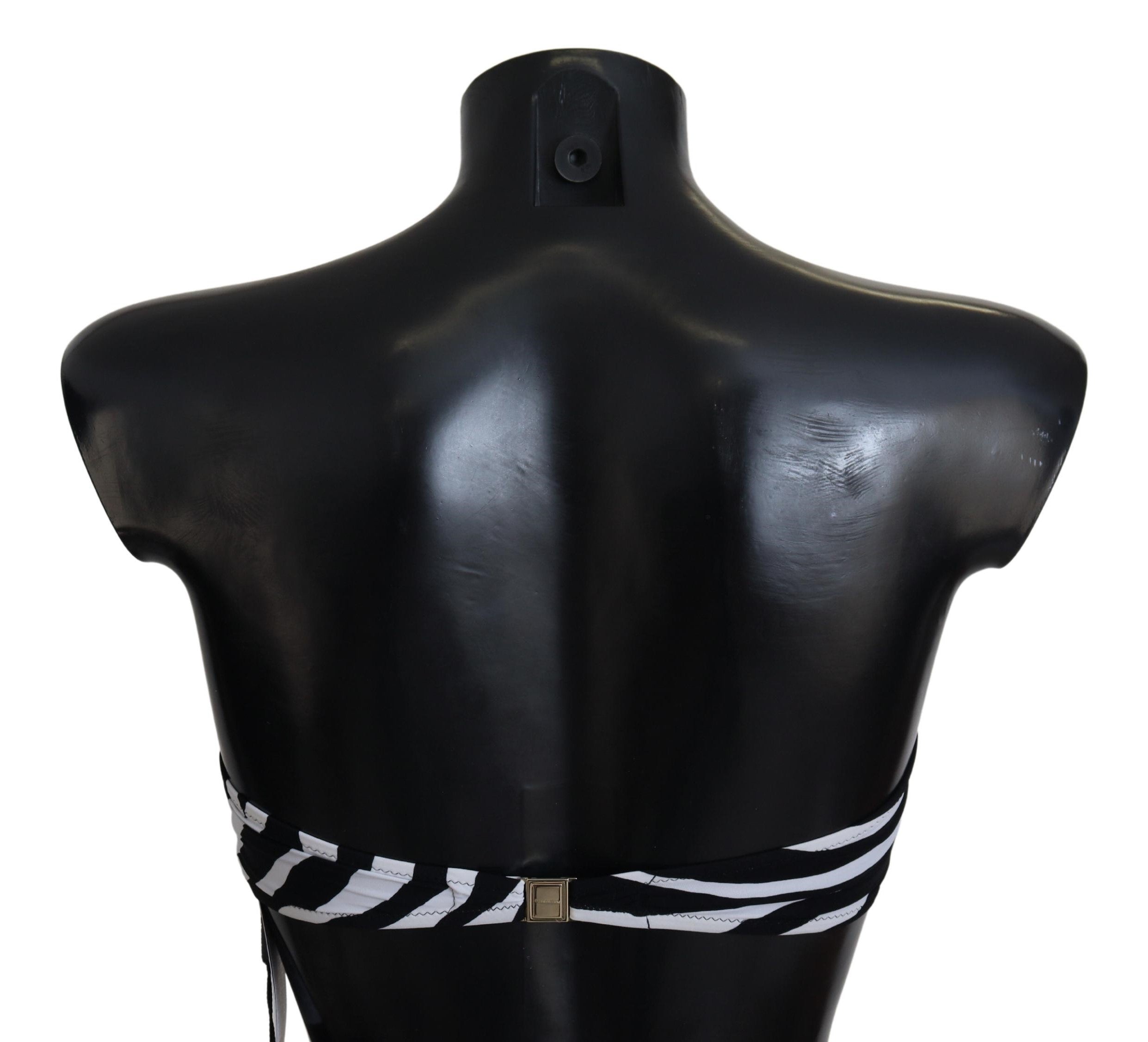 Dolce & Gabbana Black and White Zebra Bandeau Bikini Top-3