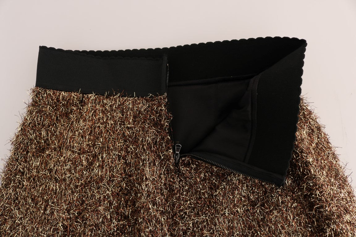 Dolce & Gabbana Gold Schwarz Kurzer Minirock-4