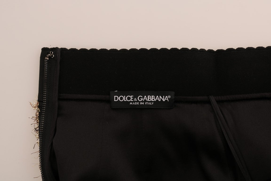 Dolce & Gabbana Gold Schwarz Kurzer Minirock-5