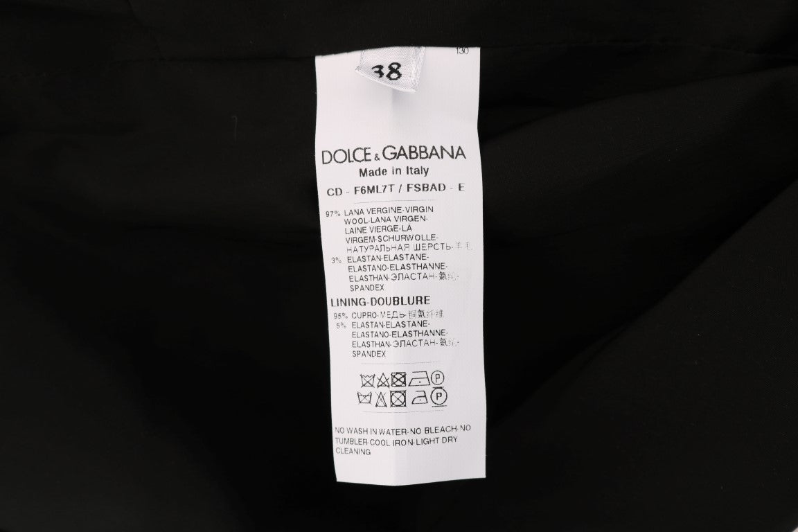 Dolce & Gabbana grey polka dot stretch wool dress-6
