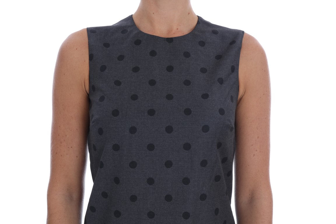 Dolce & Gabbana grey polka dot sheath dress in wool-4