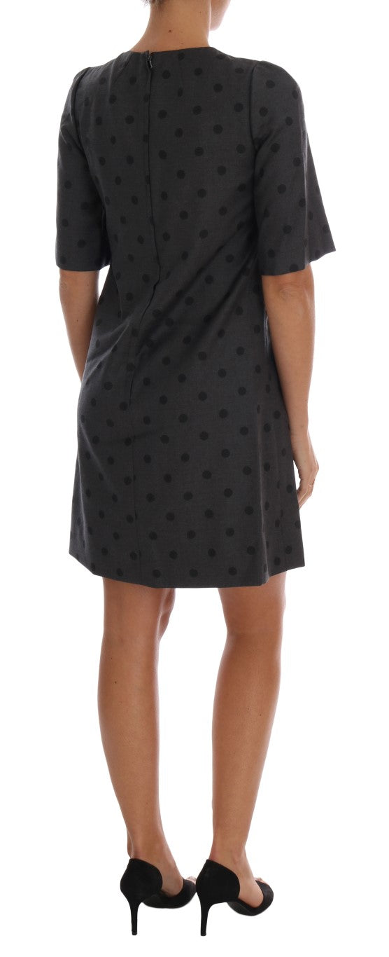 Dolce & Gabbana grey polka dot sheath dress in wool-3