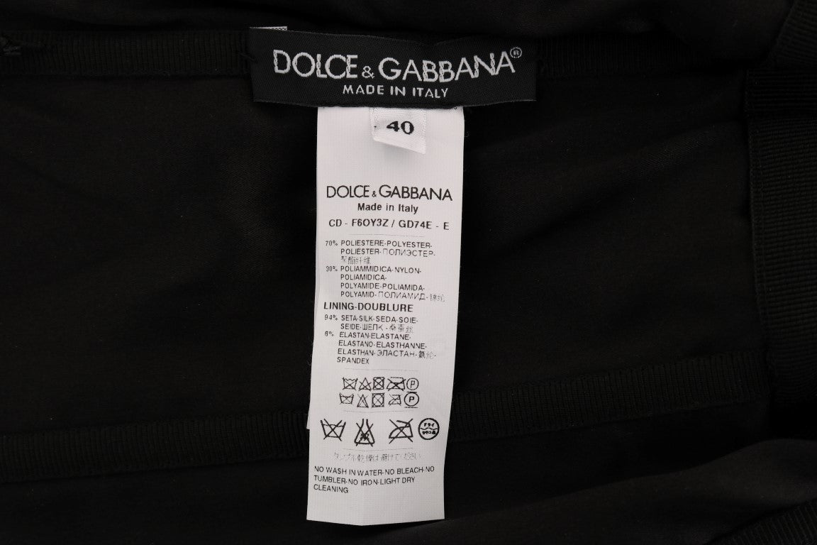 Dolce & Gabbana Black and Red Sequined Sheath Dress-8