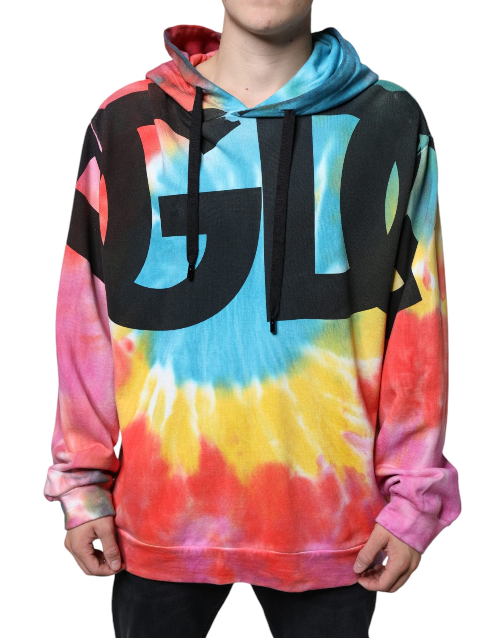 Dolce & Gabbana Multicolor Tie Dye Hooded Sweatshirt Pullover-2