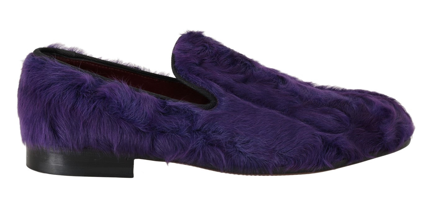 Mocasines de piel de oveja morada de Dolce & Gabbana