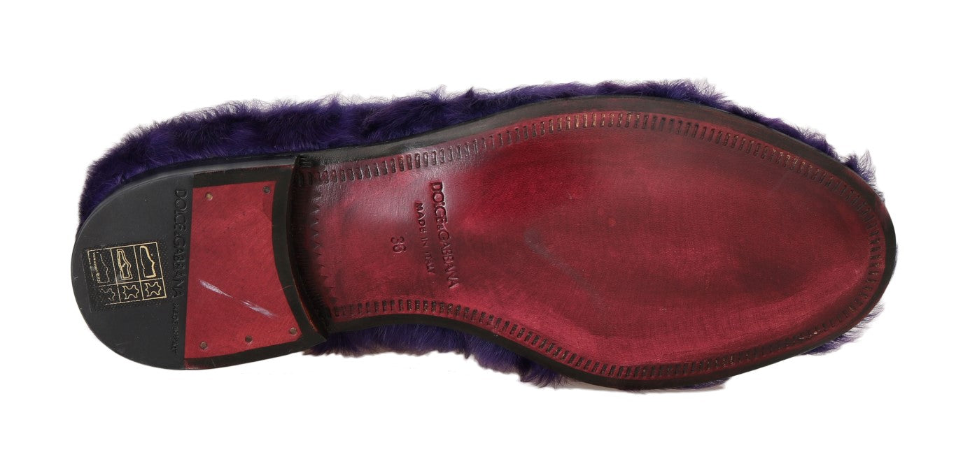 Mocasines de piel de oveja morada de Dolce & Gabbana-3