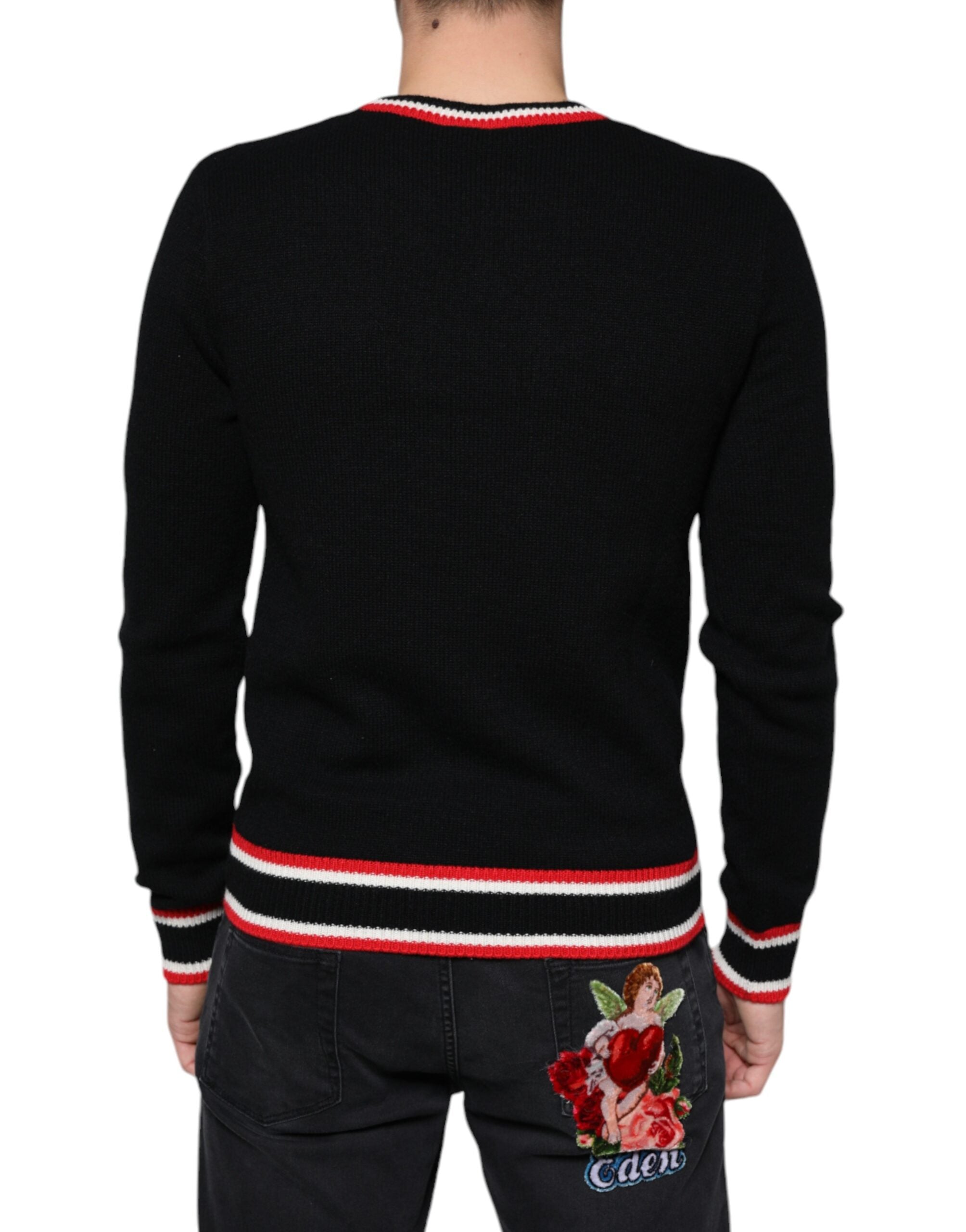 Dolce & Gabbana Schwarzer Kaschmir-Pullover Schwein des Jahres-4