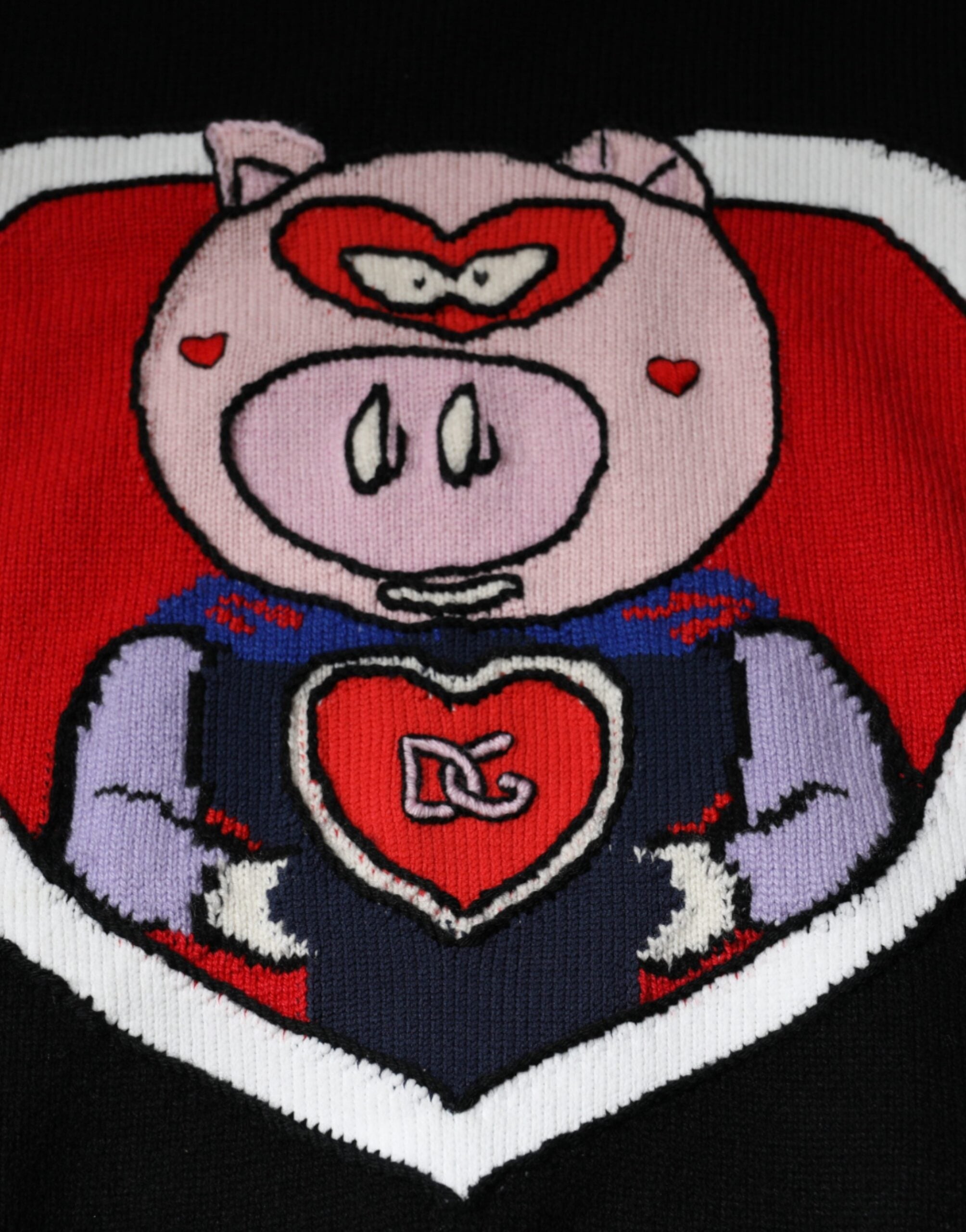 Dolce & Gabbana Schwarzer Kaschmir-Pullover Schwein des Jahres-6