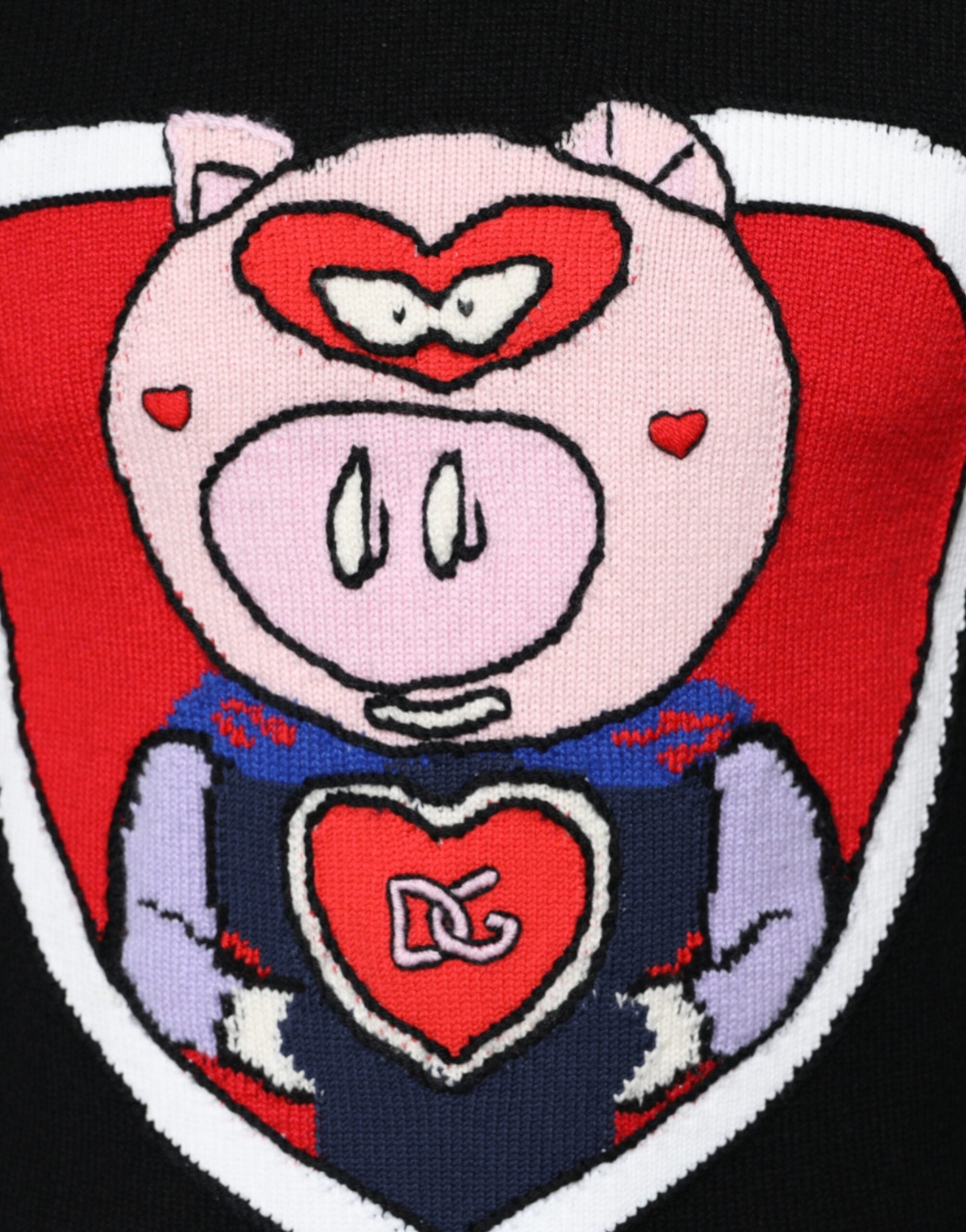Dolce & Gabbana Schwarzer Kaschmir-Pullover Schwein des Jahres-8