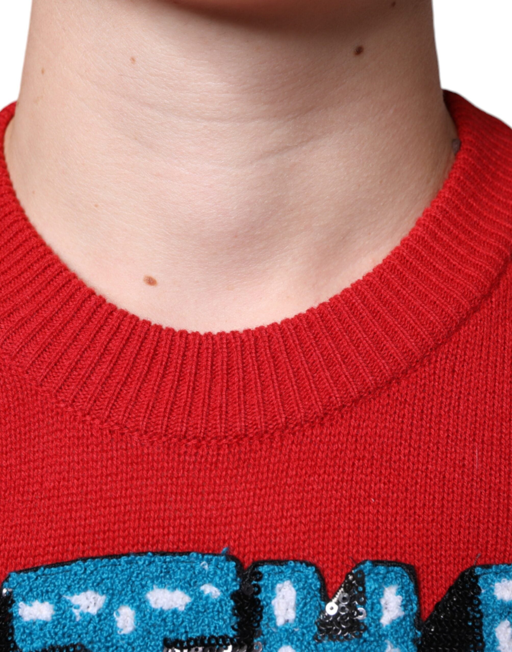 Dolce & Gabbana Rotes I'm The King Sweatshirt mit Rundhalsausschnitt aus Wolle Pullover-5