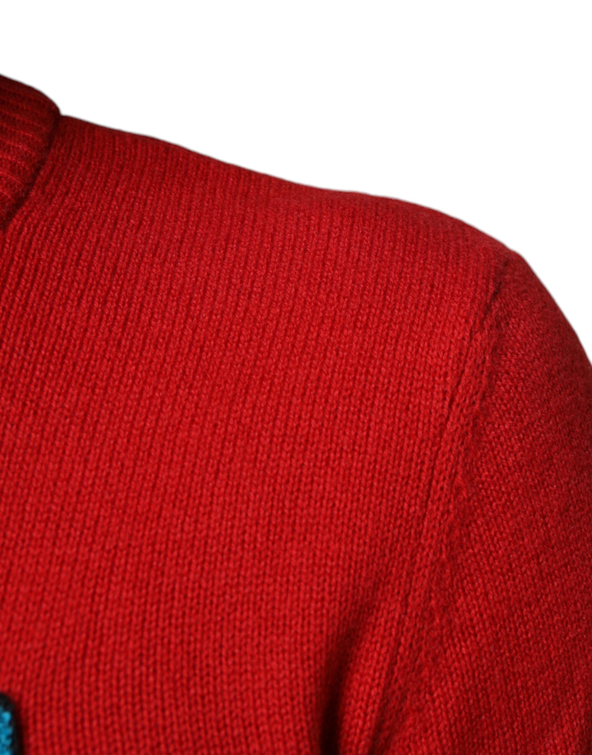 Dolce & Gabbana Rotes I'm The King Sweatshirt mit Rundhalsausschnitt aus Wolle Pullover-6