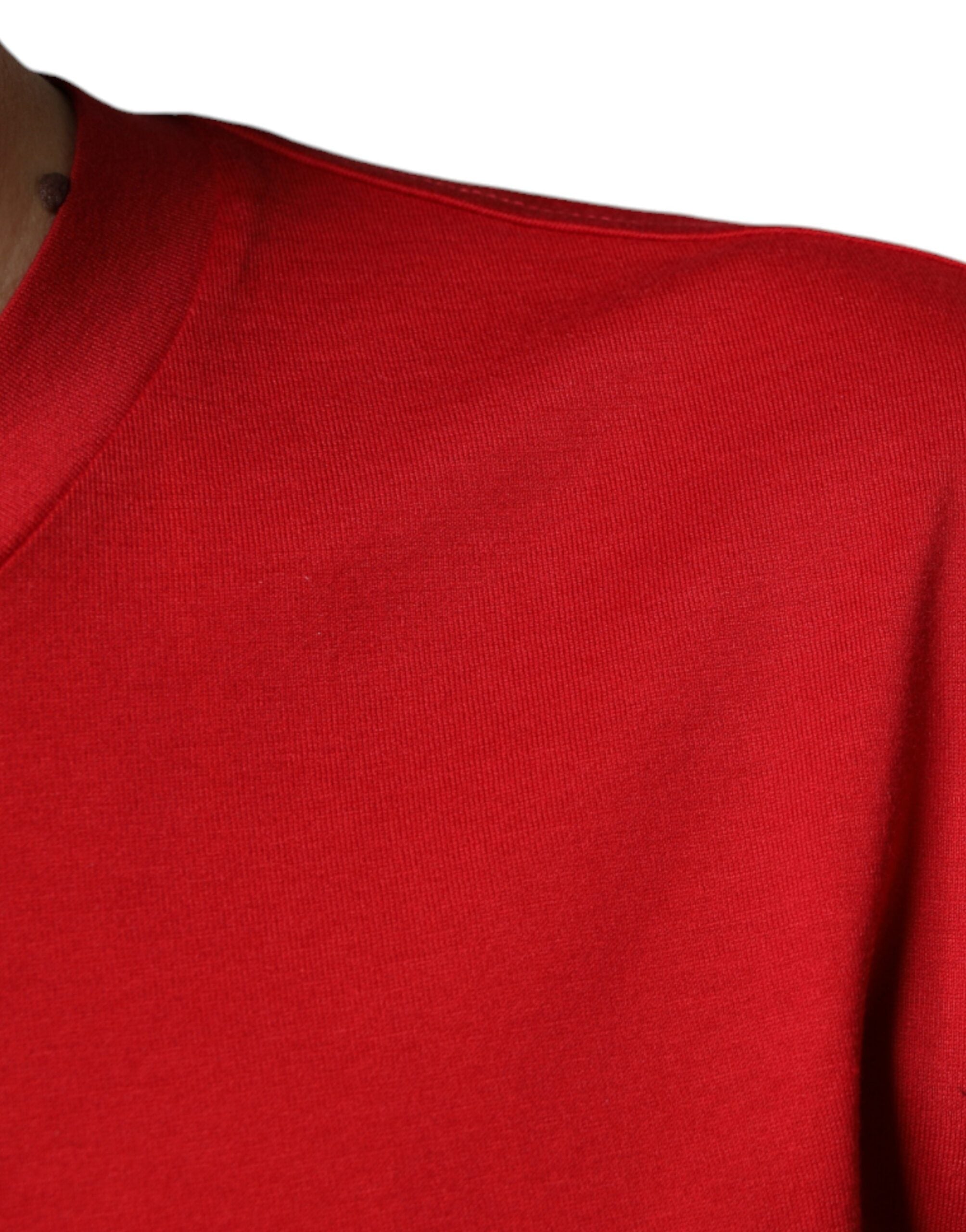 Dolce & Gabbana red T-shirt with round neck and DG logo print, made of cotton-6