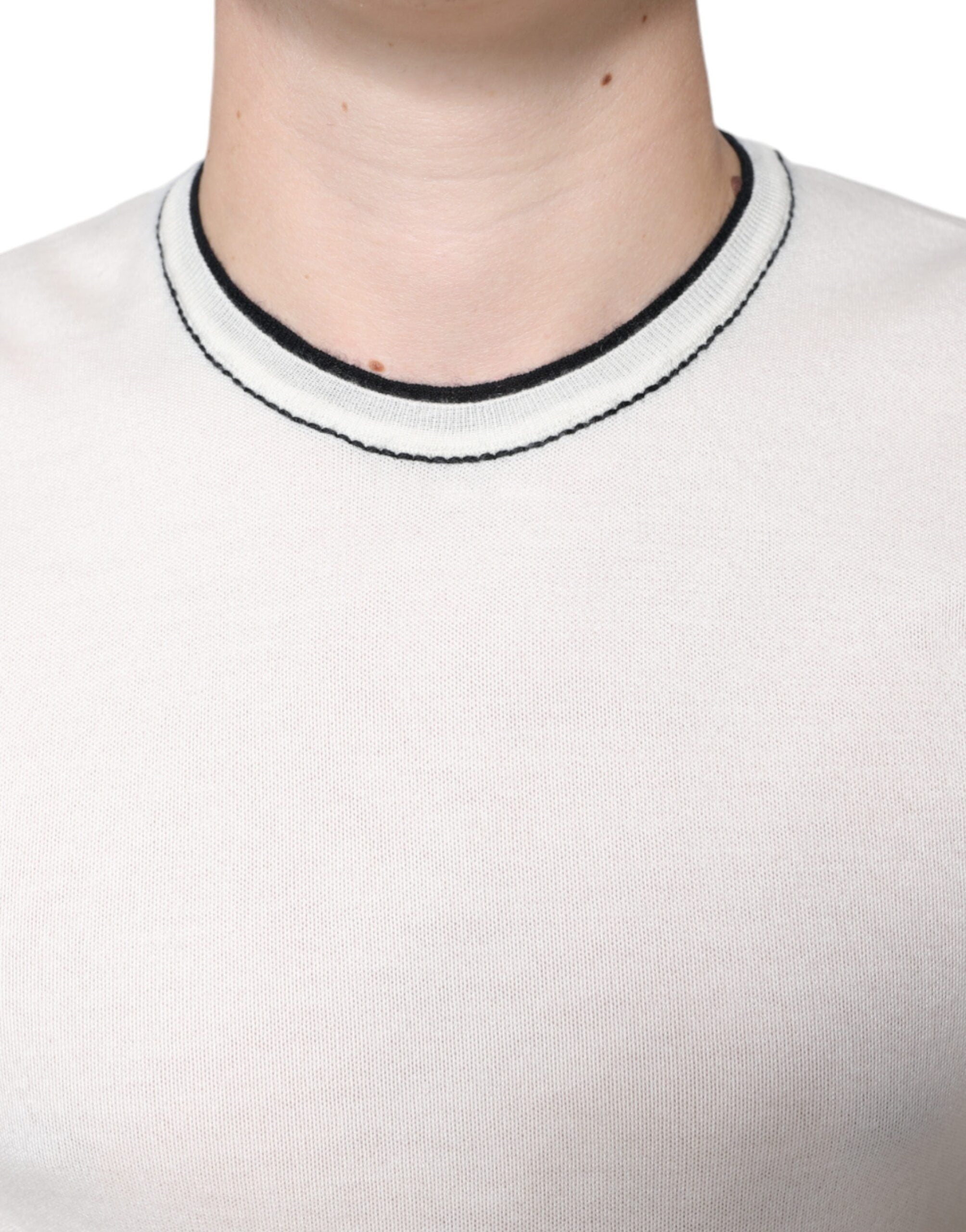 Camiseta de manga corta de cachemira blanca de Dolce & Gabbana-5